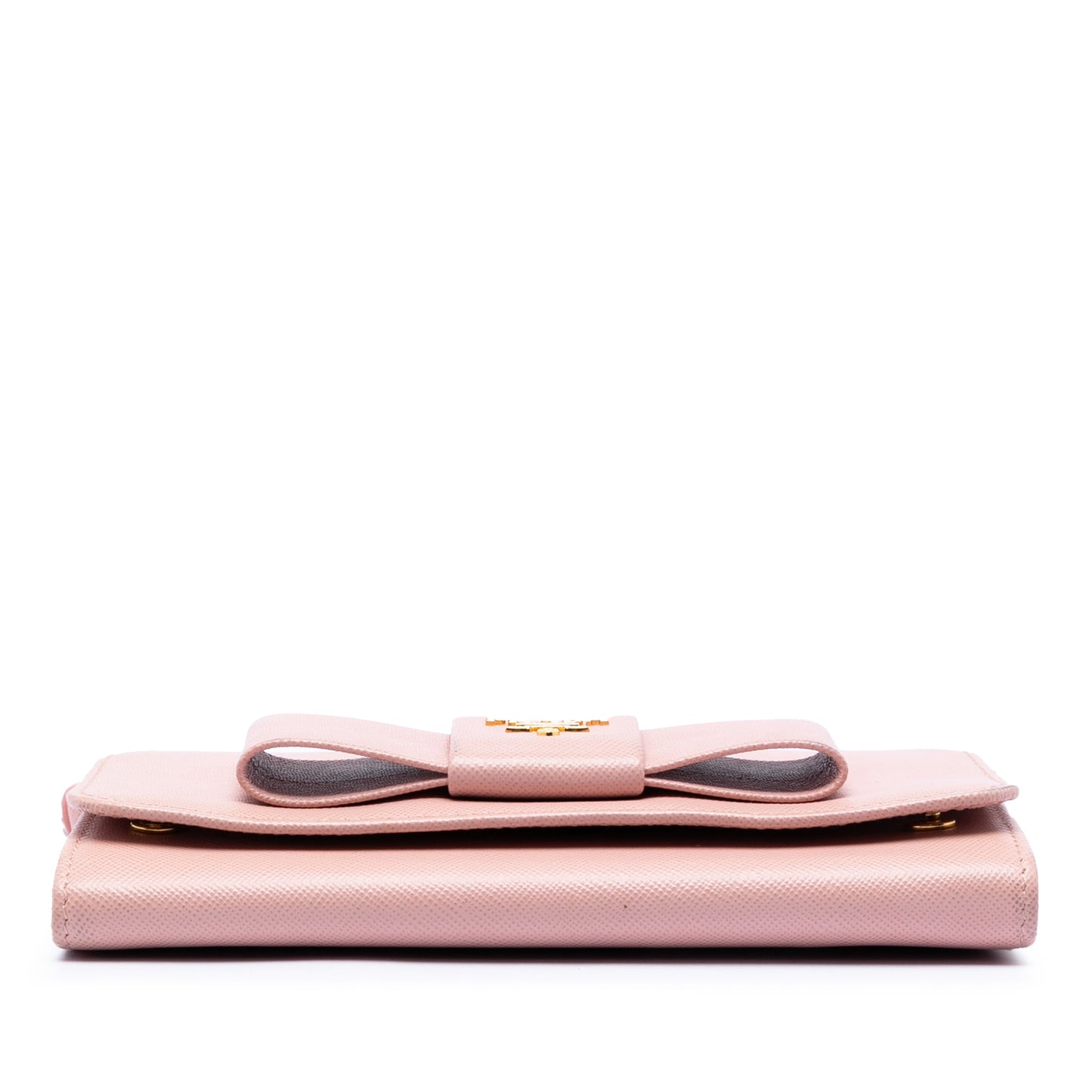 Prada Saffiano Lux Bow Wallet On Strap