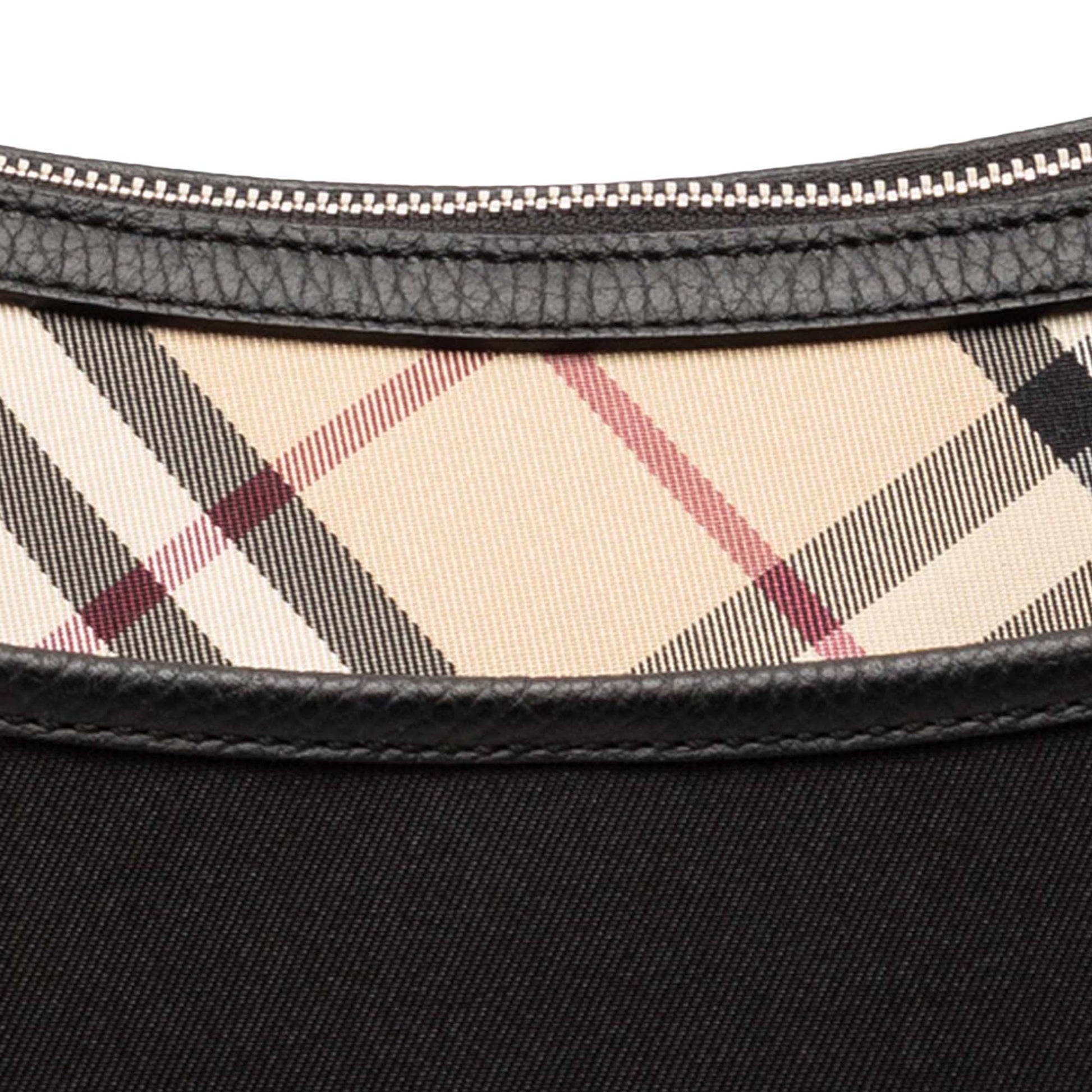 Burberry Nova Check Trimmed Canvas Shoulder Bag