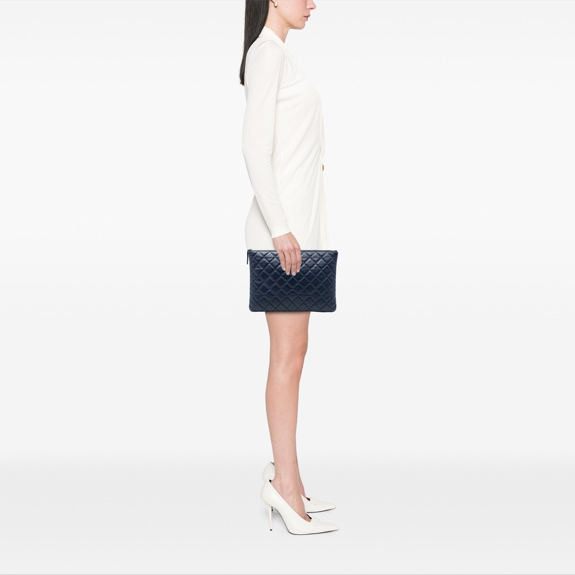 Medium Quilted Lambskin O Case Clutch