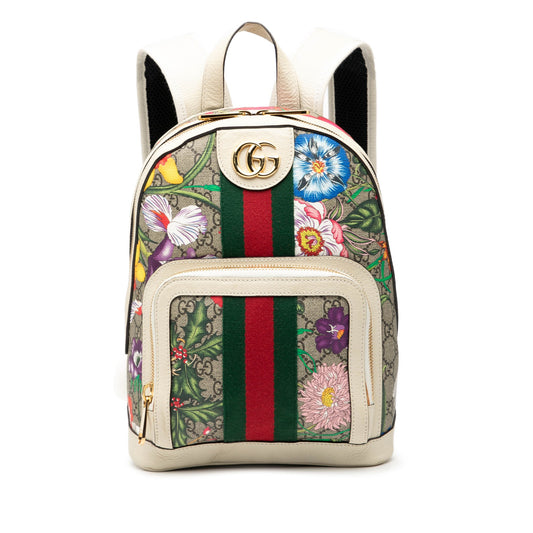 Gucci Small GG Supreme Flora Ophidia Backpack