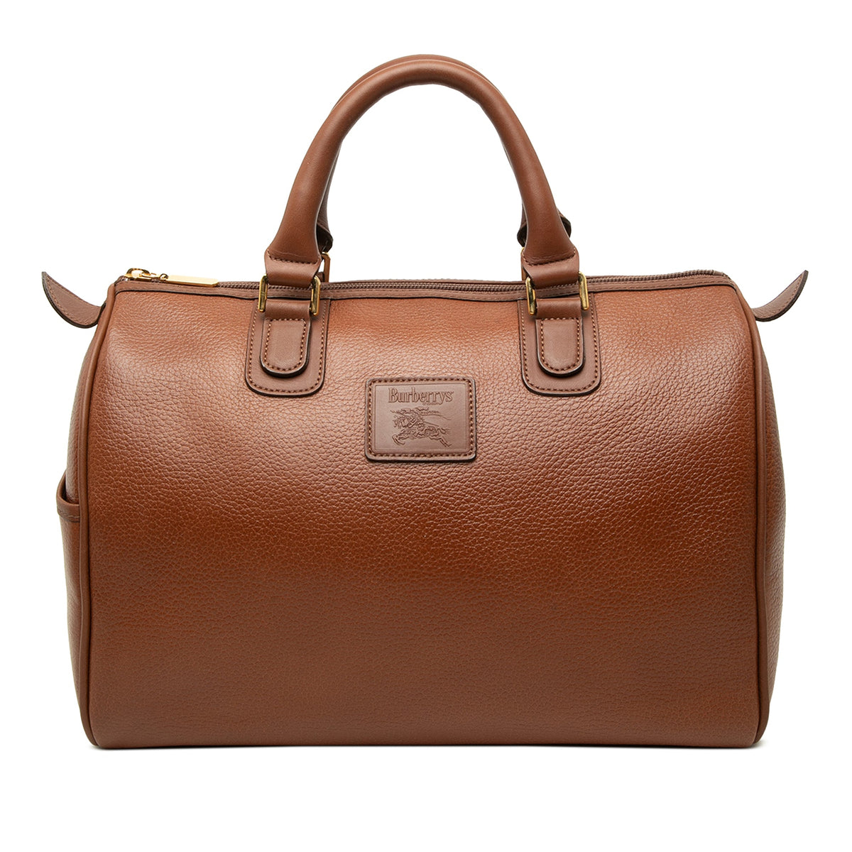 Burberry Leather Boston Bag — Brown