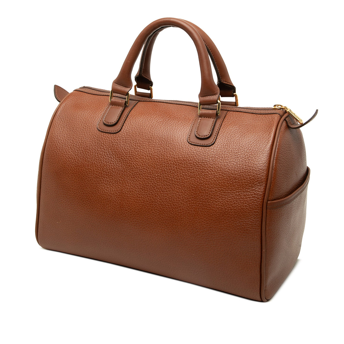 Burberry Leather Boston Bag — Brown