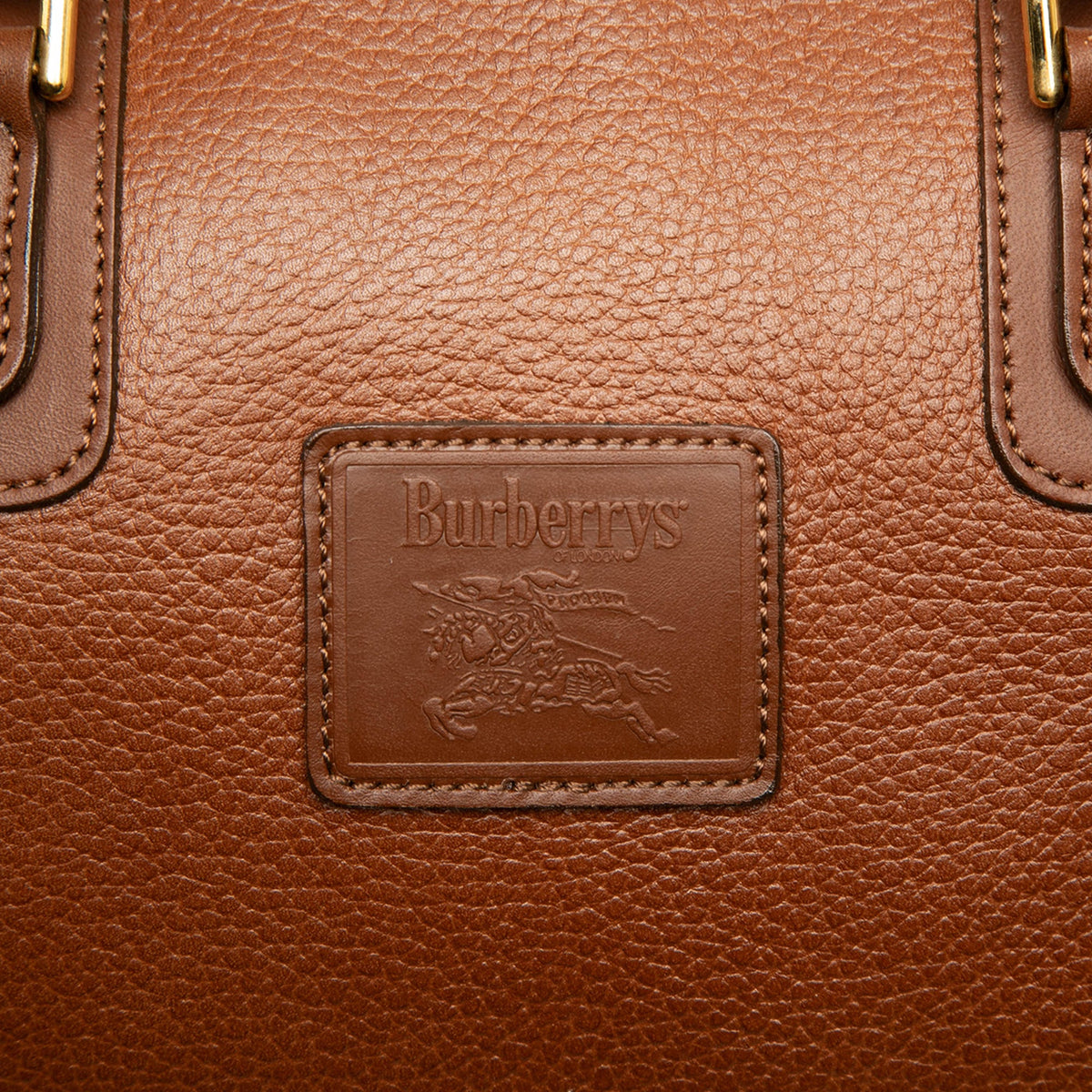 Burberry Leather Boston Bag — Brown