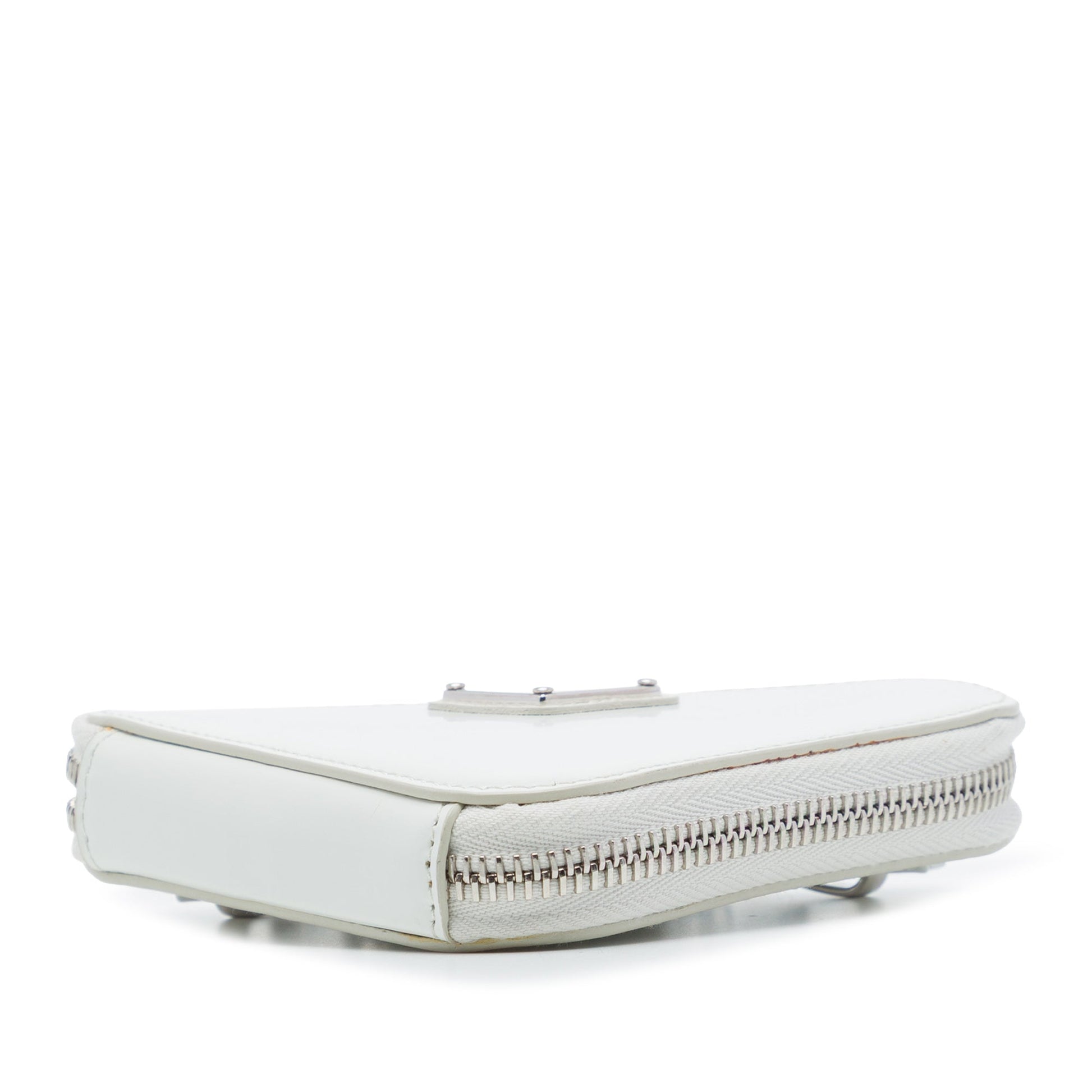Prada Mini Brushed Leather Triangle Chain Pouch