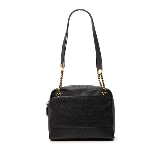 Chanel Triple CC Caviar Zip Tote