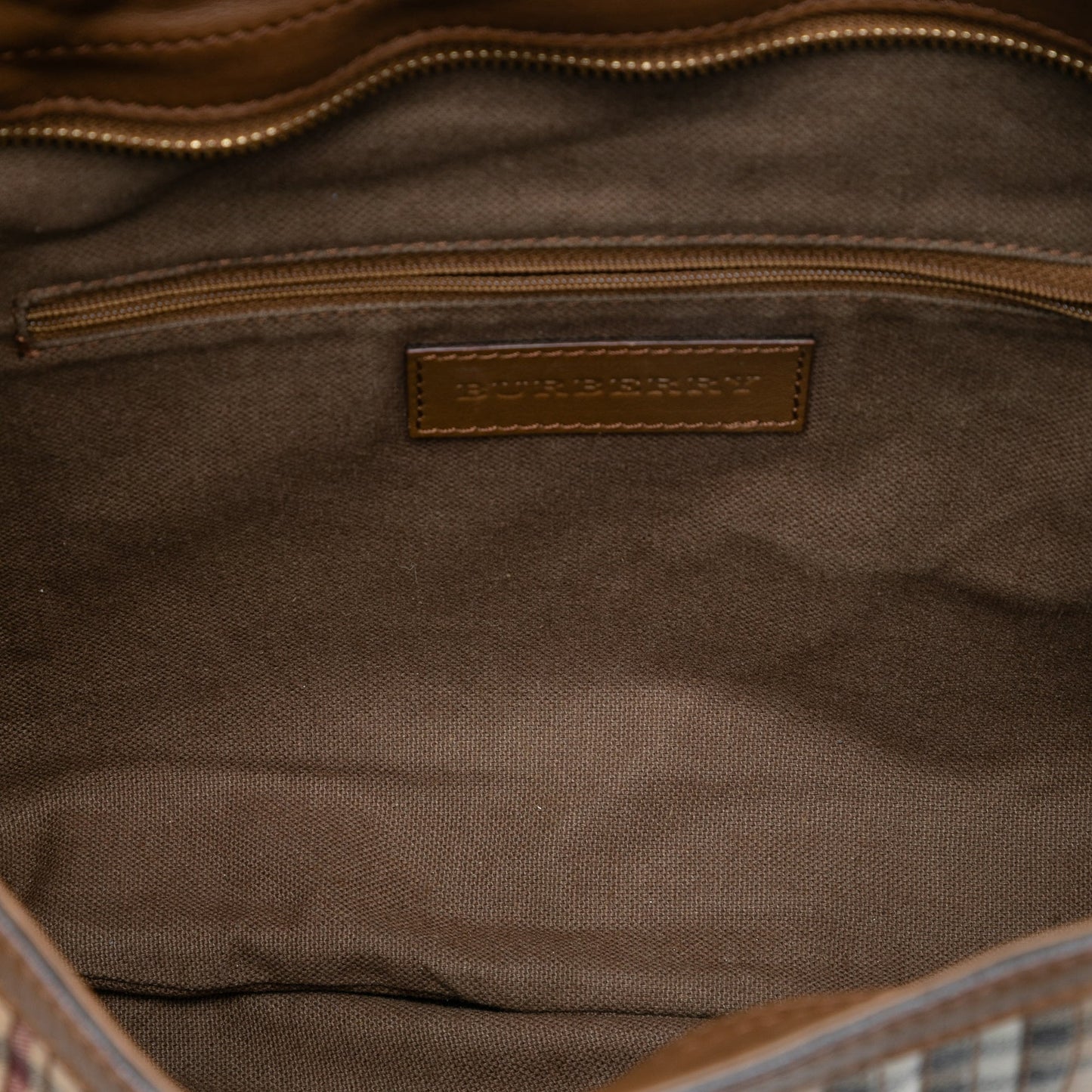 Burberry Haymarket Check Stitched Coated Canvas and Leather Dunloe Satchel