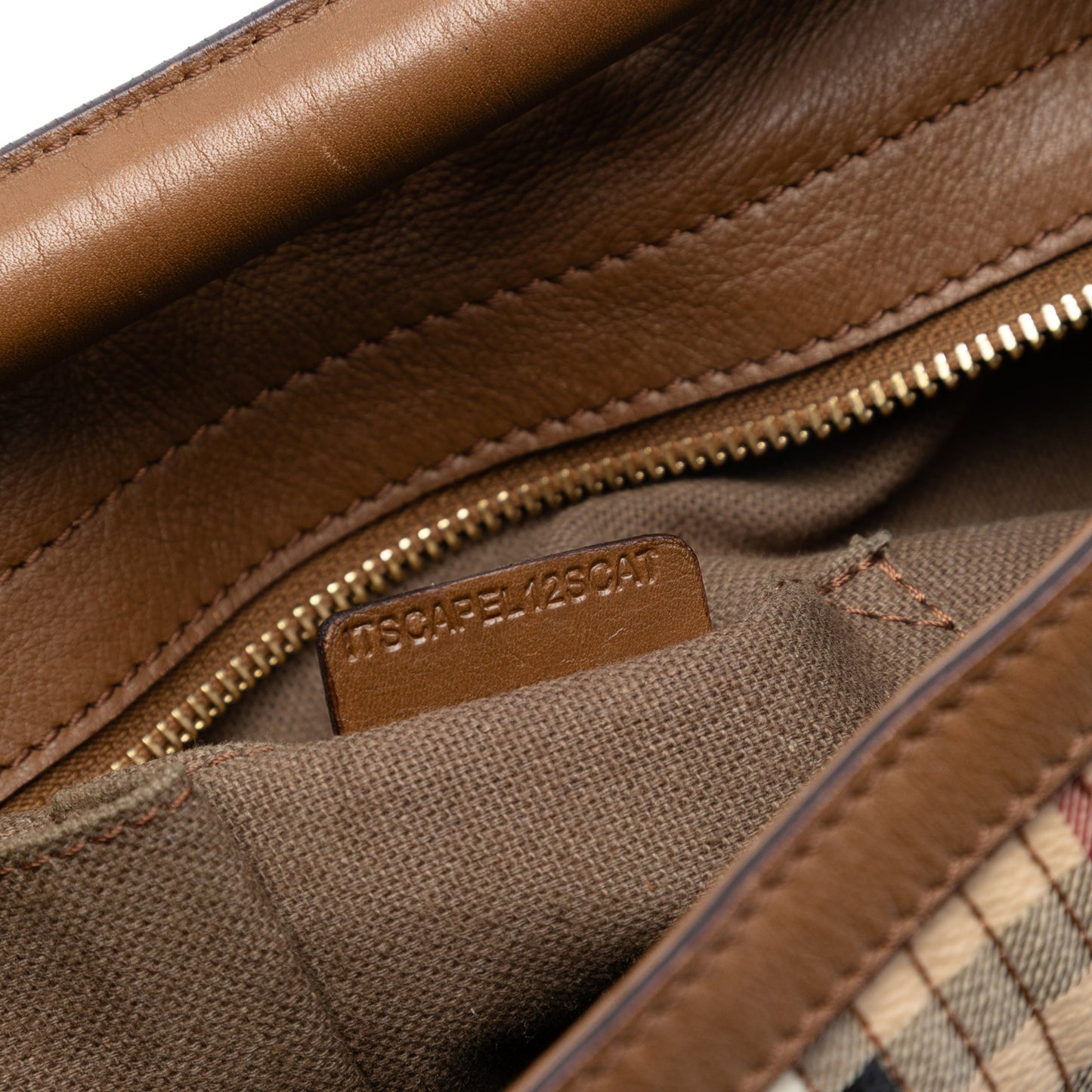 Burberry Haymarket Check Stitched Coated Canvas and Leather Dunloe Satchel