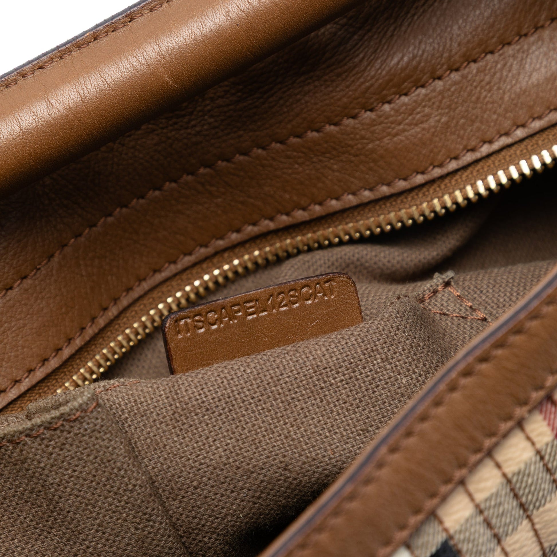 Burberry Haymarket Check Stitched Coated Canvas and Leather Dunloe Satchel