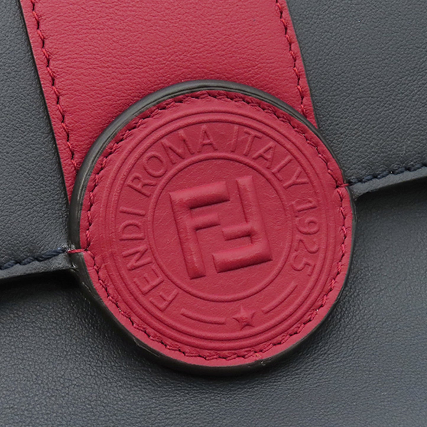Fendi Bicolor Leather Double F Baguette Satchel