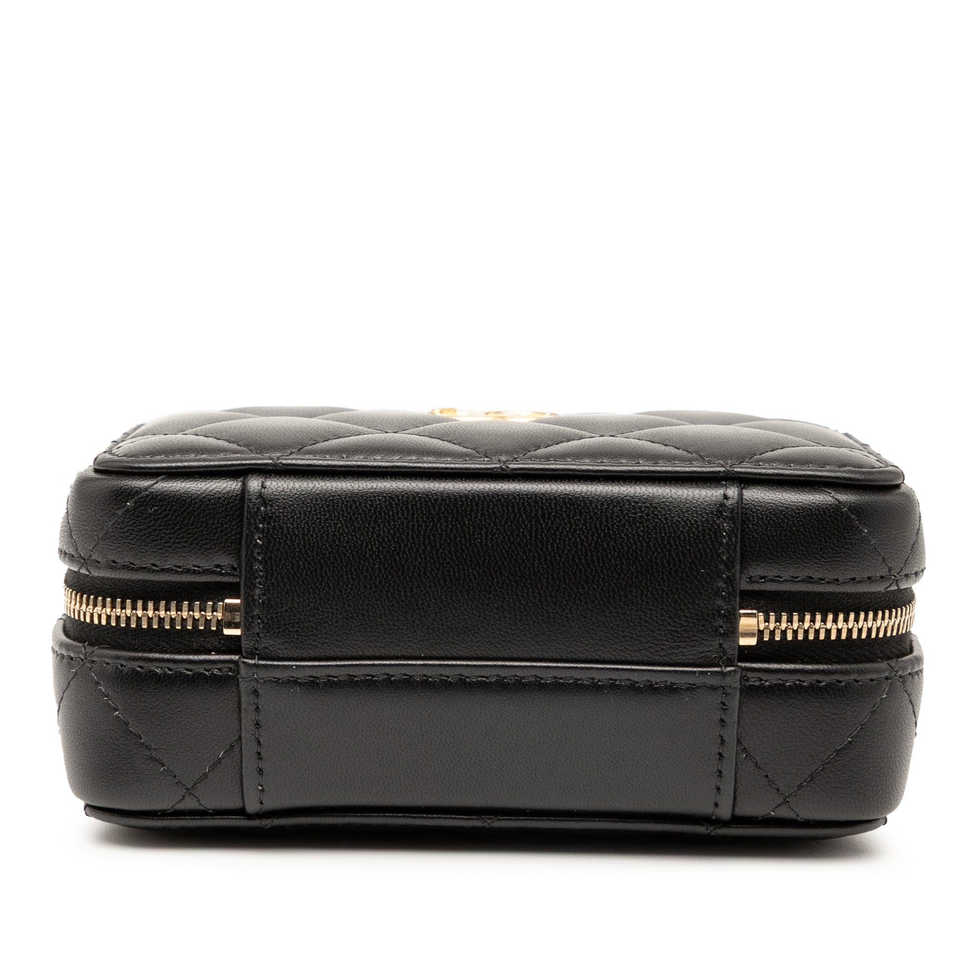 Chanel Mini CC Quilted Lambskin Chain Top Handle Vanity Case