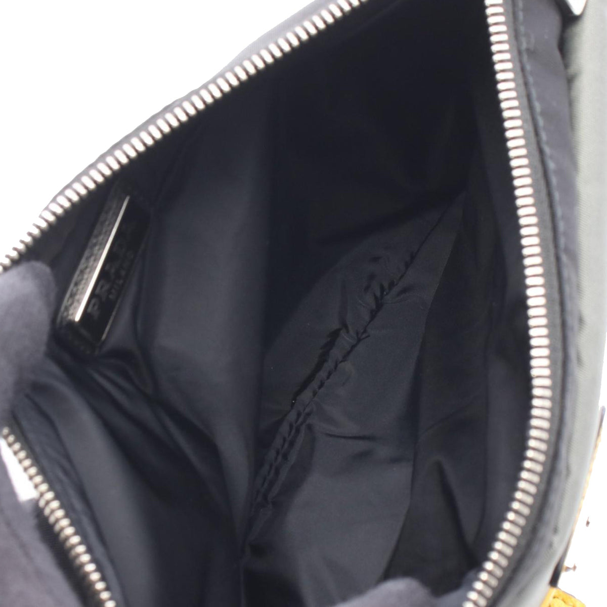 Prada Saffiano Trimmed Tessuto Clutch