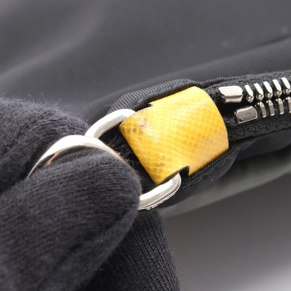 Prada Saffiano Trimmed Tessuto Clutch