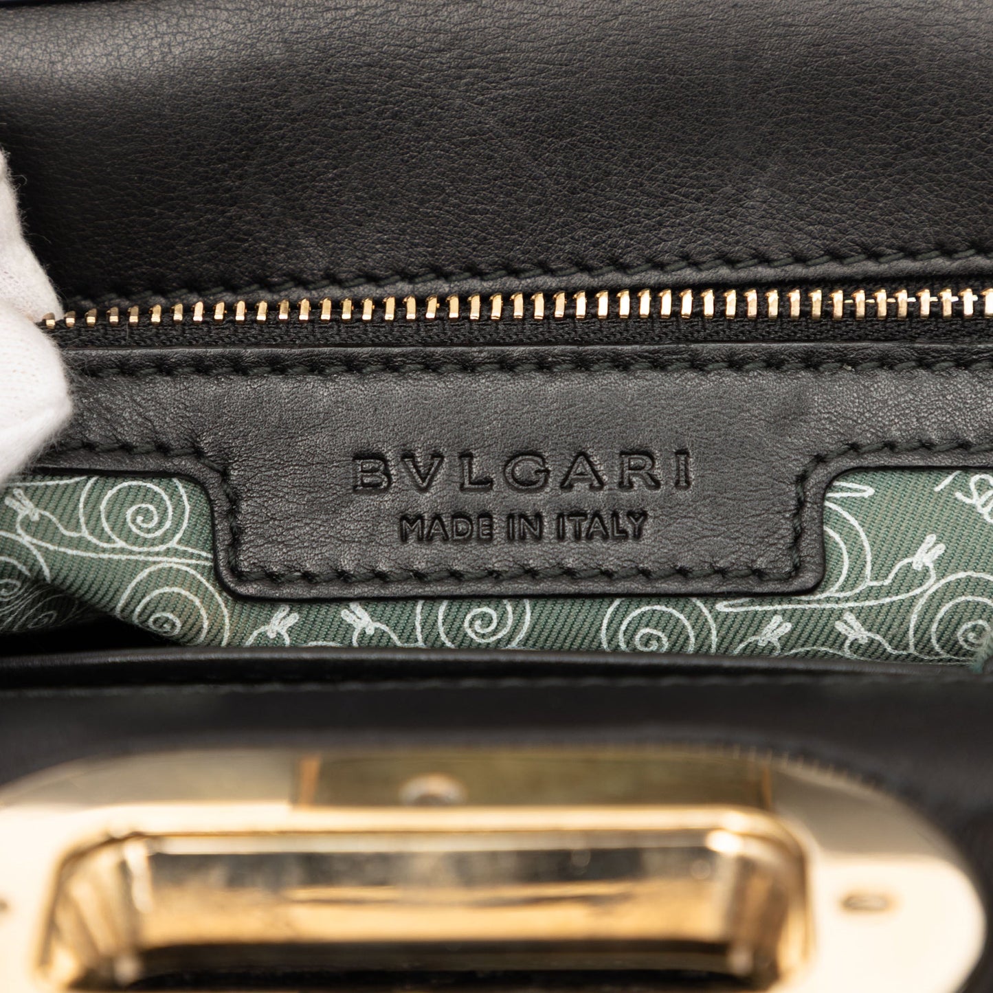 Bvlgari Isabella Rossellini Wrinkled Patent Top Handle Bag