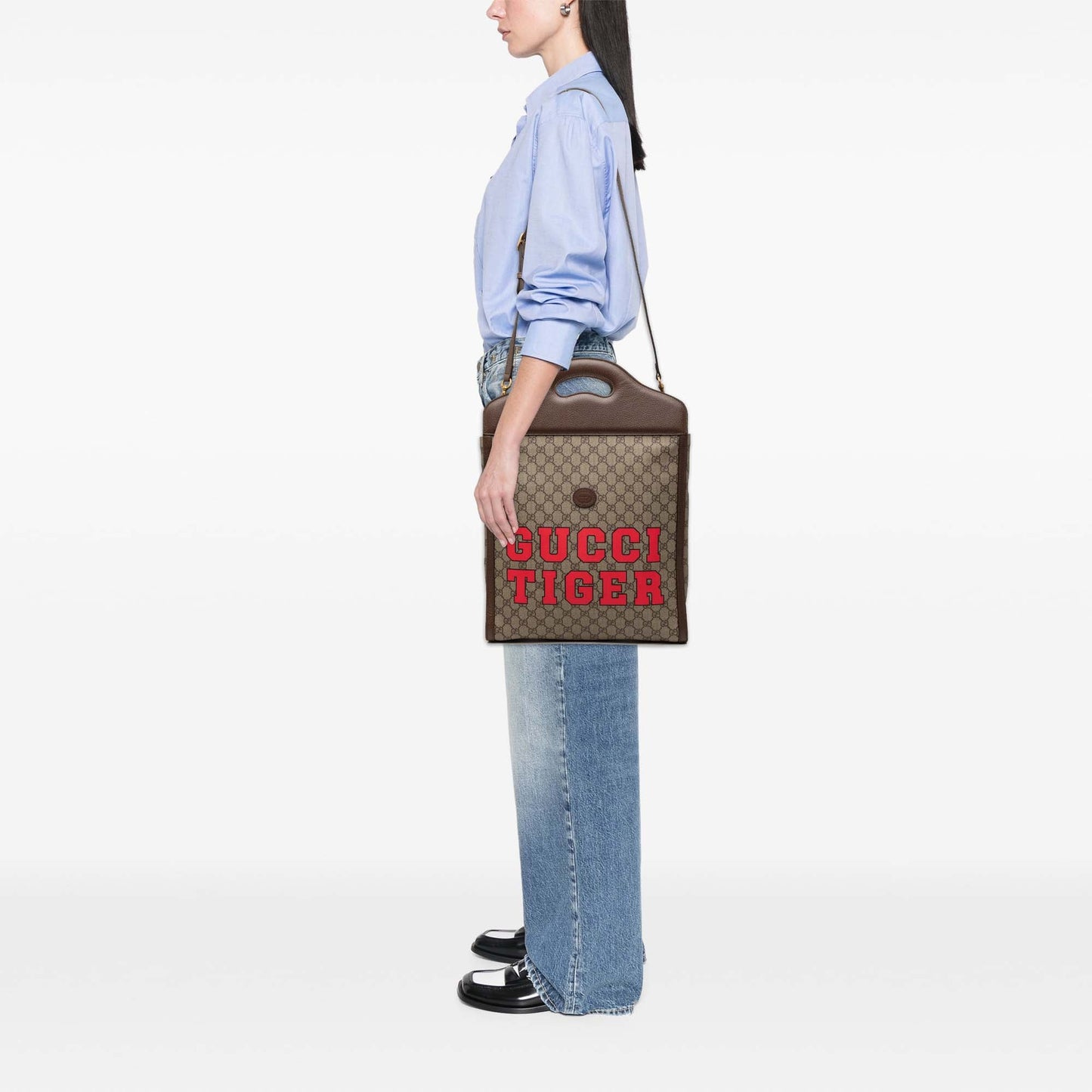 Gucci GG Supreme Web Tiger Satchel