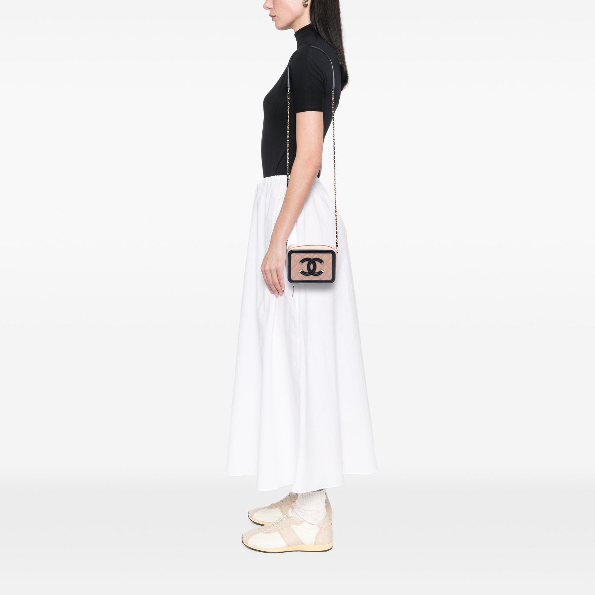 Chanel Mini Caviar CC Filigree Crossbody
