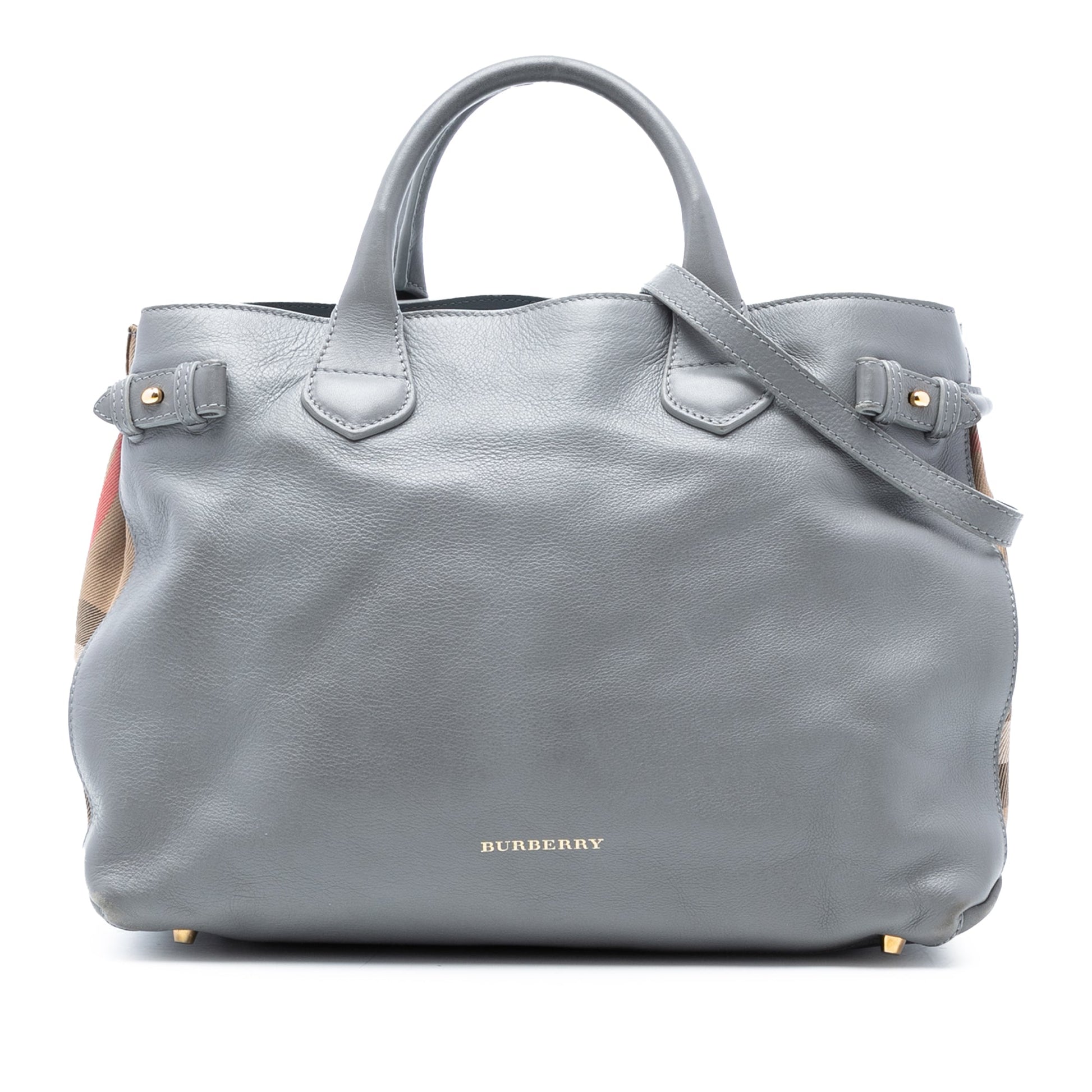 Burberry Medium Leather and House Check Banner Satchel