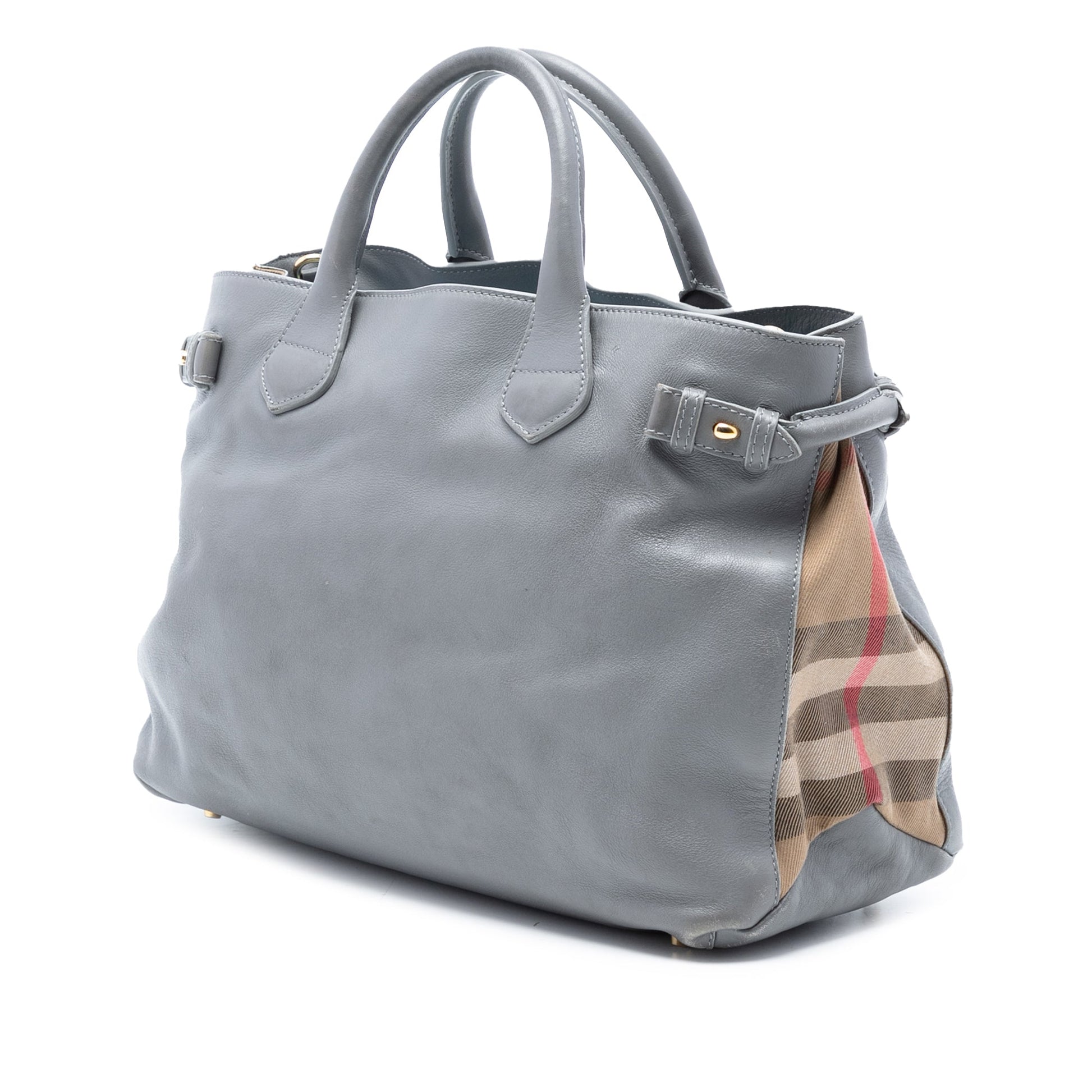Burberry Medium Leather and House Check Banner Satchel