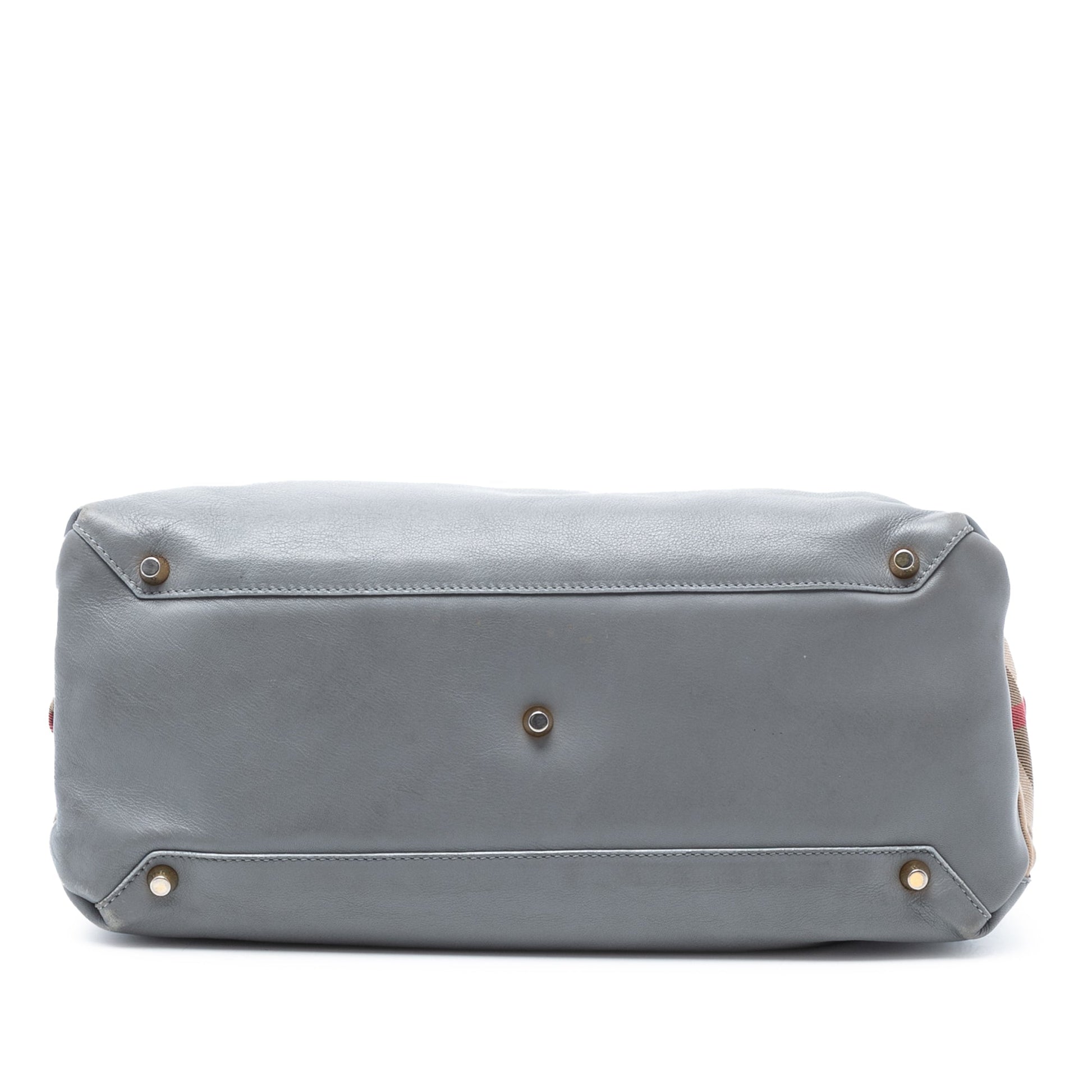 Burberry Medium Leather and House Check Banner Satchel