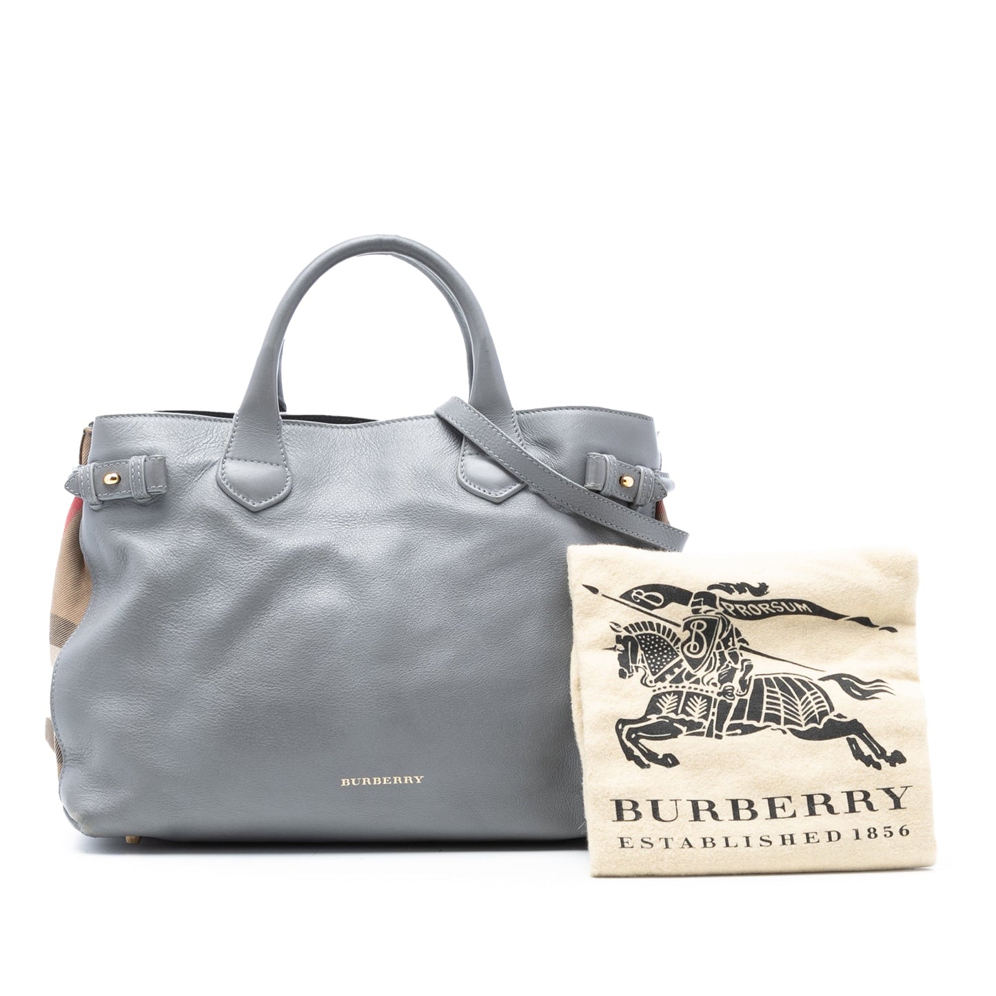 Burberry Medium Leather and House Check Banner Satchel