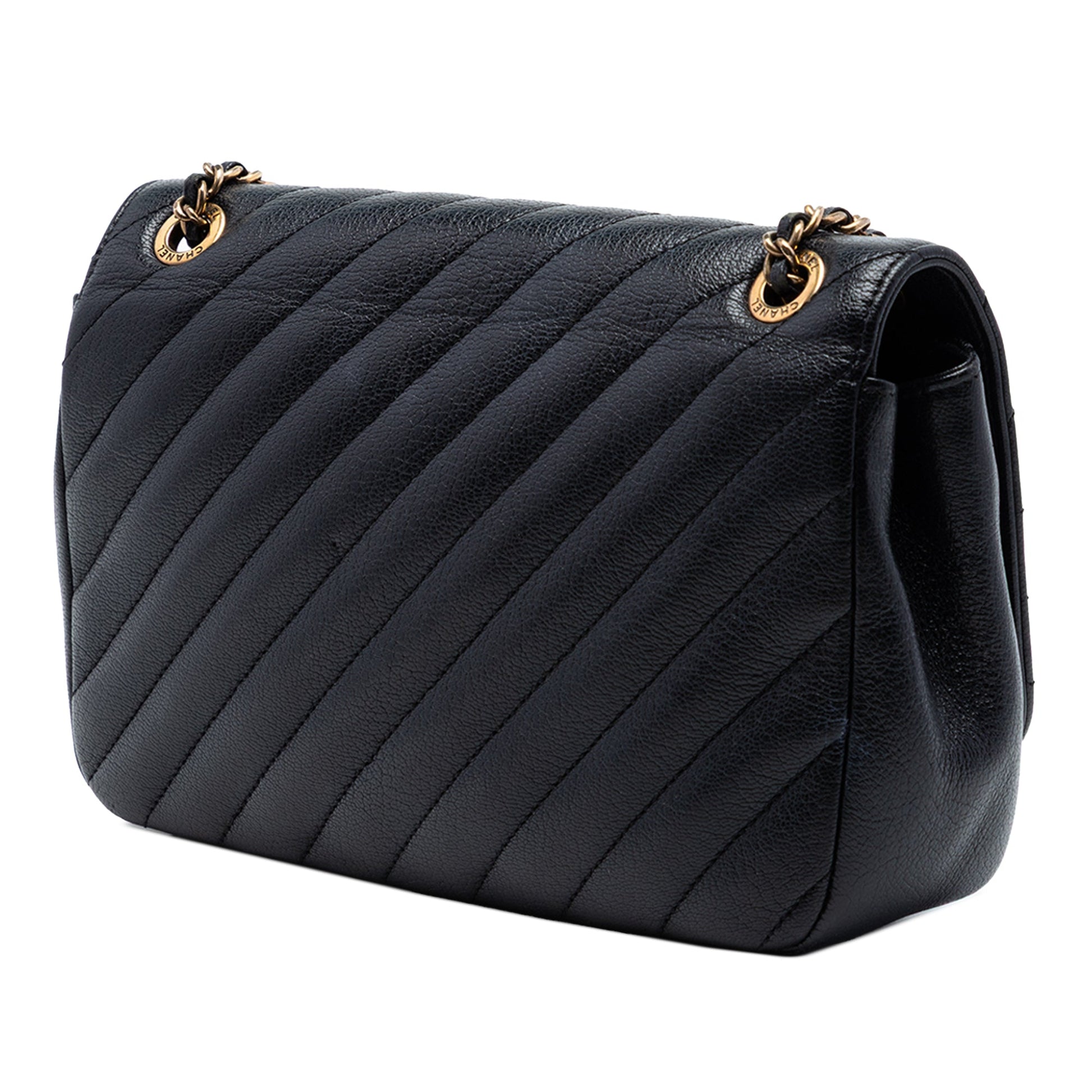 Chanel Small CC Diagonal Quilted Goatskin Flap