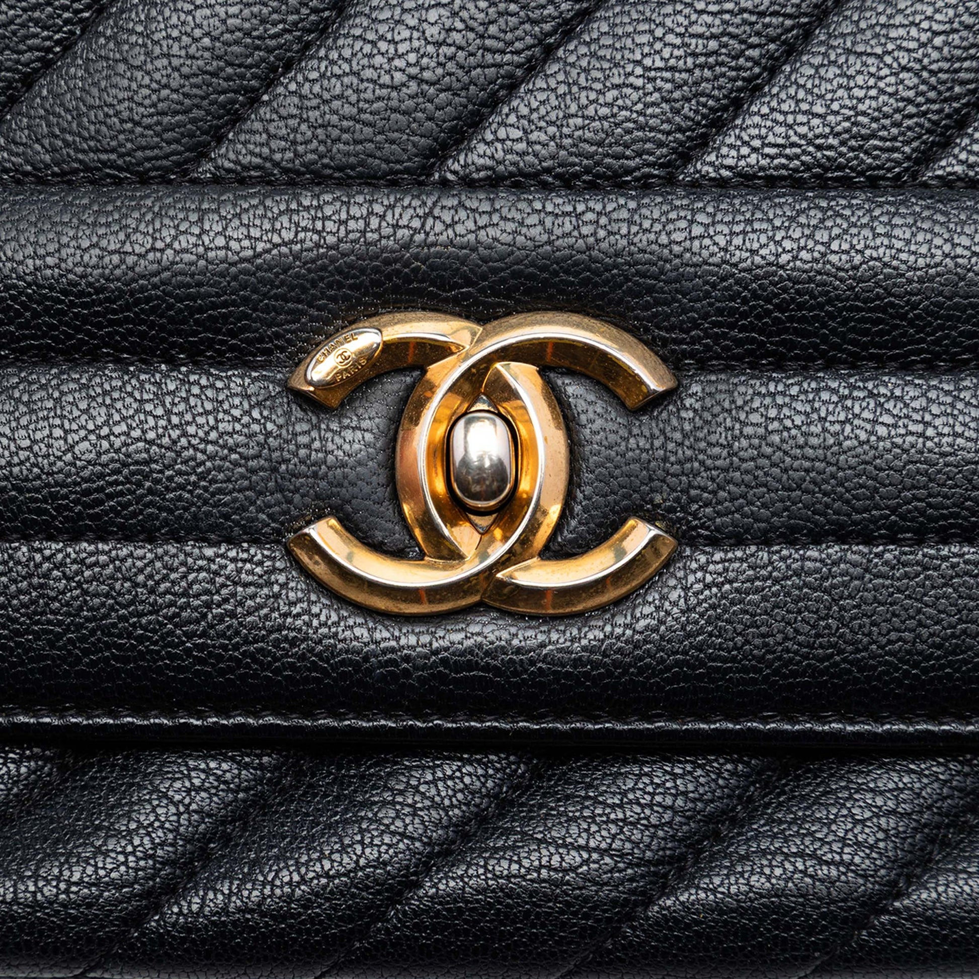 Chanel Small CC Diagonal Quilted Goatskin Flap