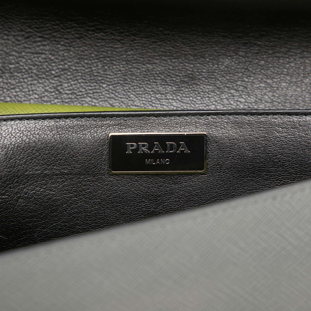 Prada Bicolor Saffiano Lux Sound Lock Satchel