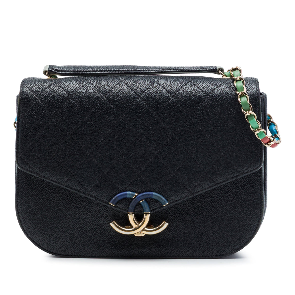 Chanel Paris Cuba Medium Quilted Caviar Thread Around Flap