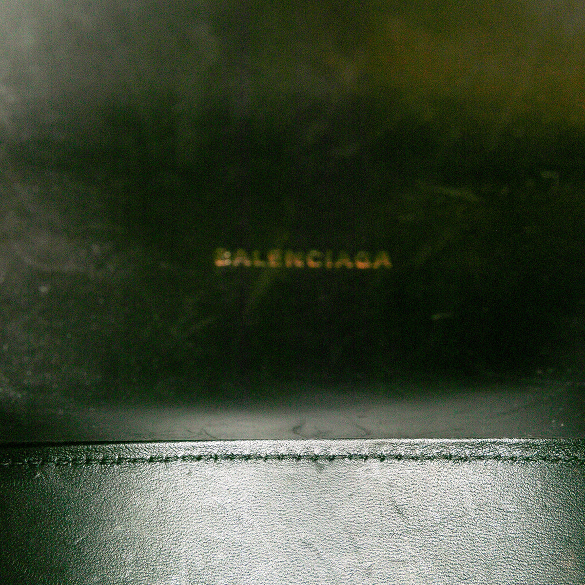 Balenciaga Croc Embossed Calfskin Hourglass Top Handle Bag XS — Black
