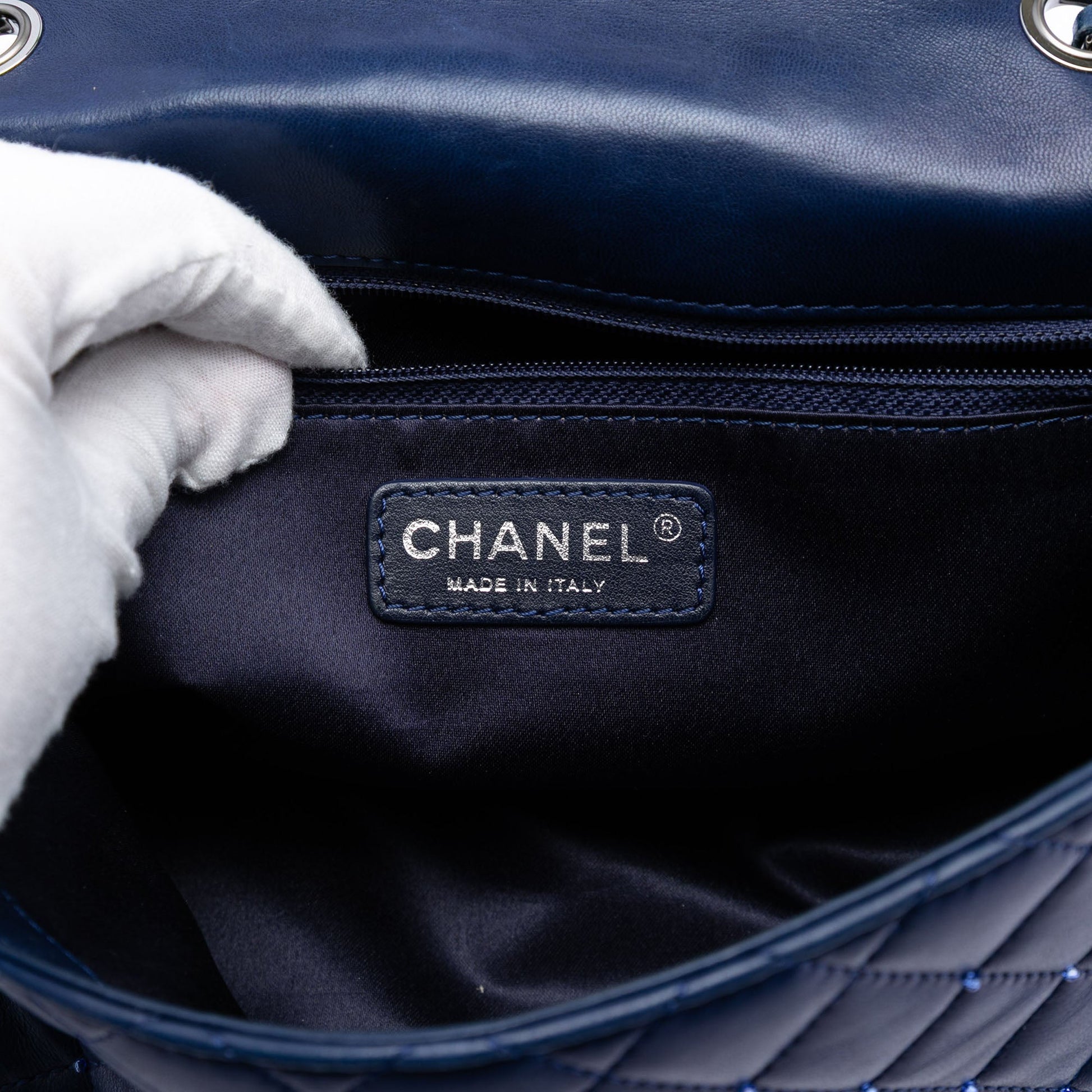 Small Quilted Lambskin Beaded Single Flap