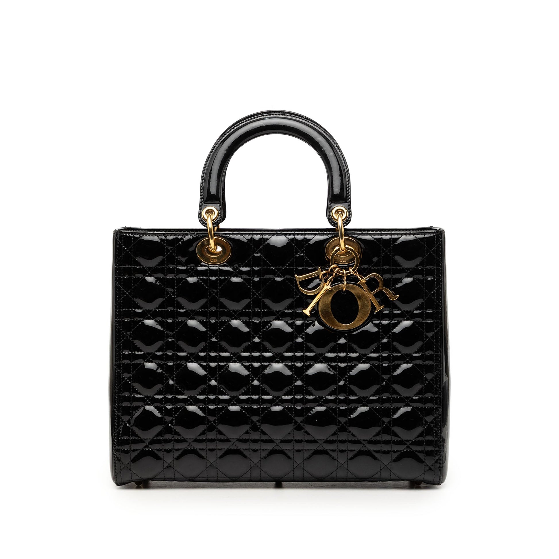 Dior Large Patent Cannage Lady Dior