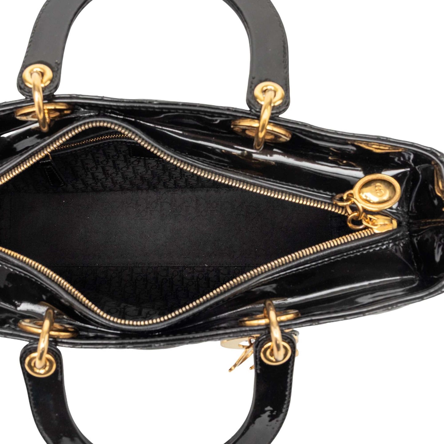 Dior Large Patent Cannage Lady Dior