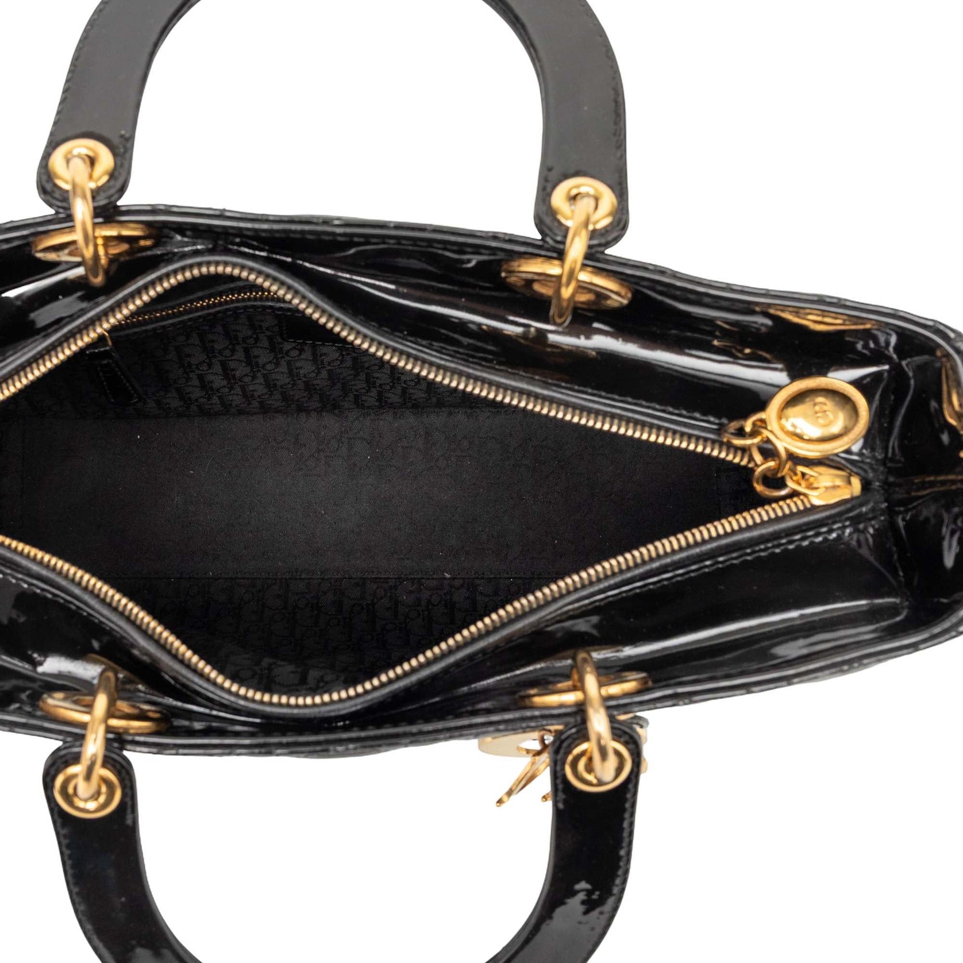 Dior Large Patent Cannage Lady Dior