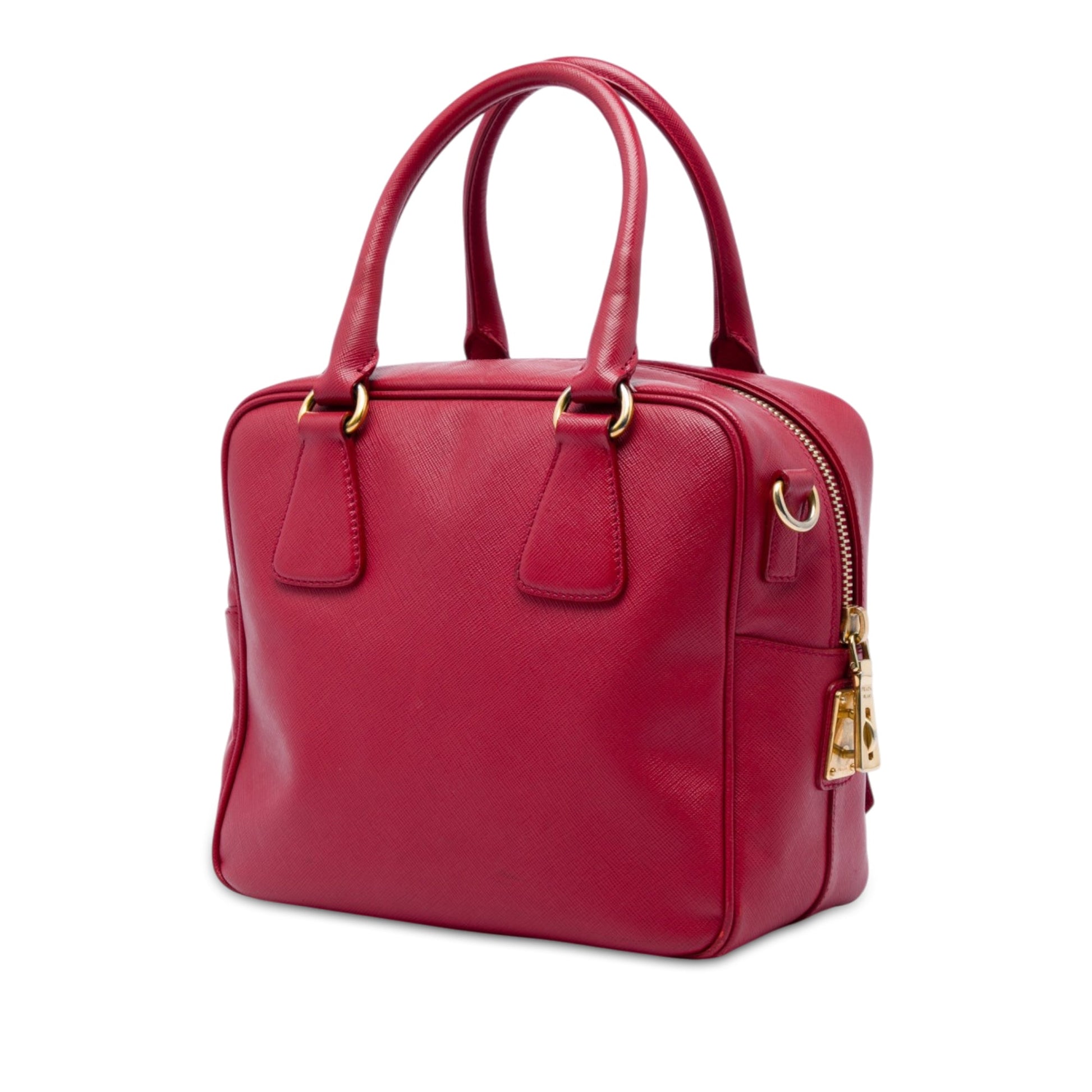 Prada Small Saffiano Square Bauletto Satchel