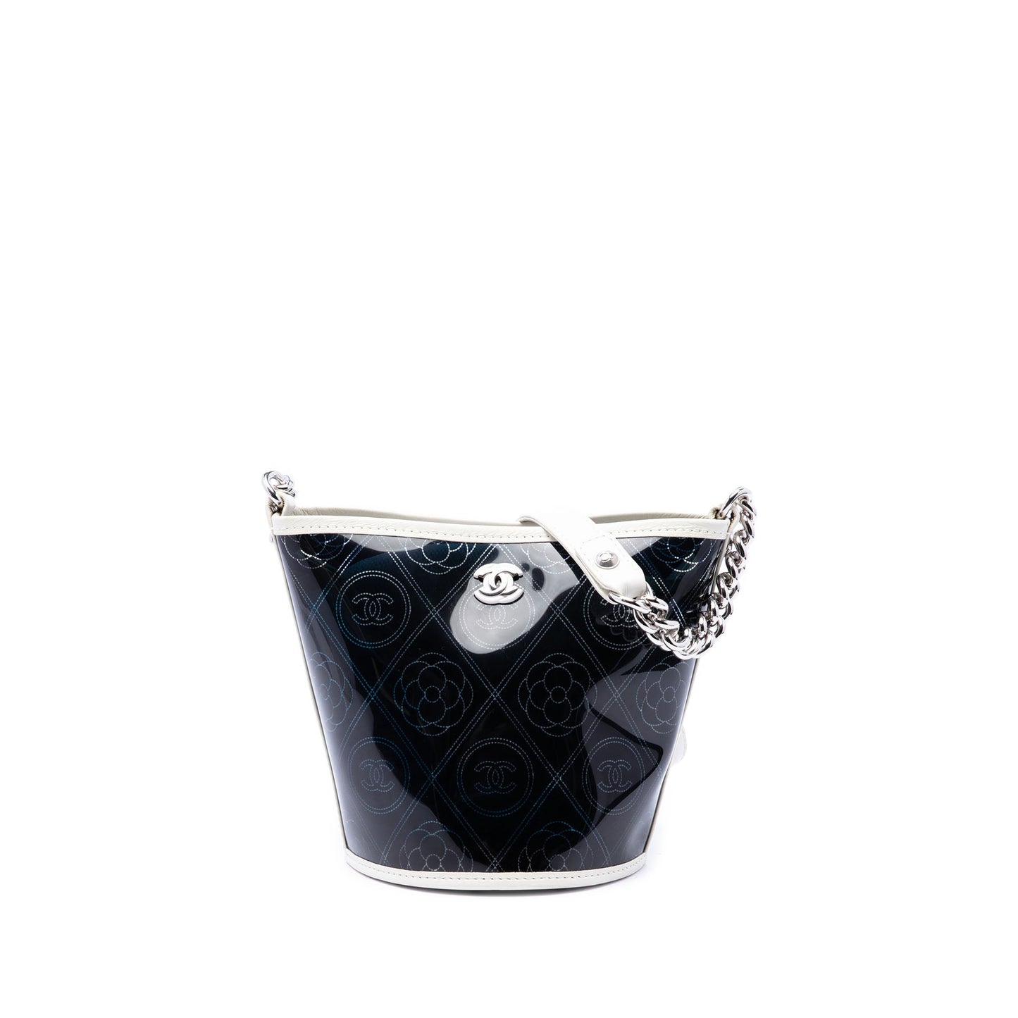 Chanel Small PVC and Crumpled Calfskin Camellia Coco Bucket Bag