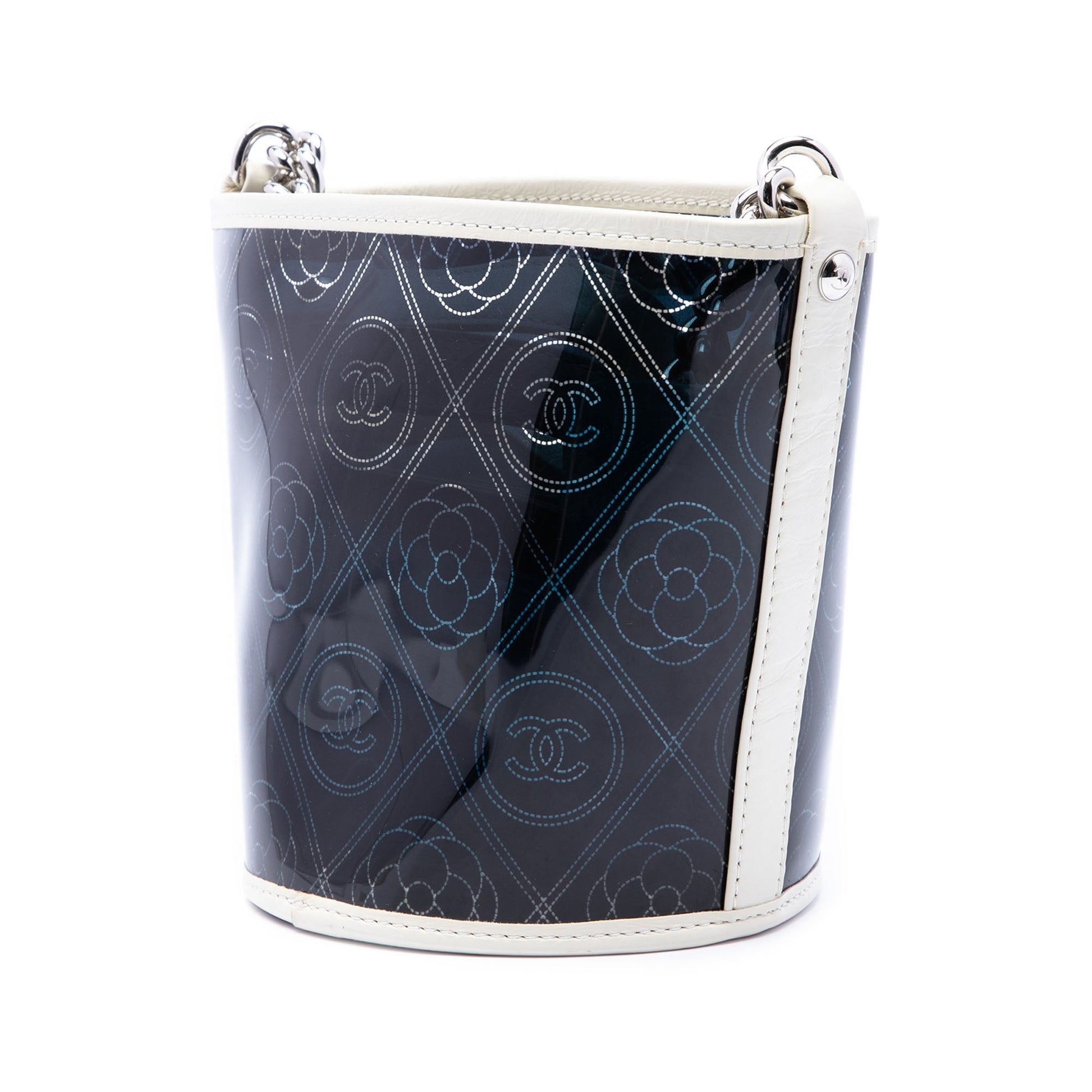 Chanel Small PVC and Crumpled Calfskin Camellia Coco Bucket Bag