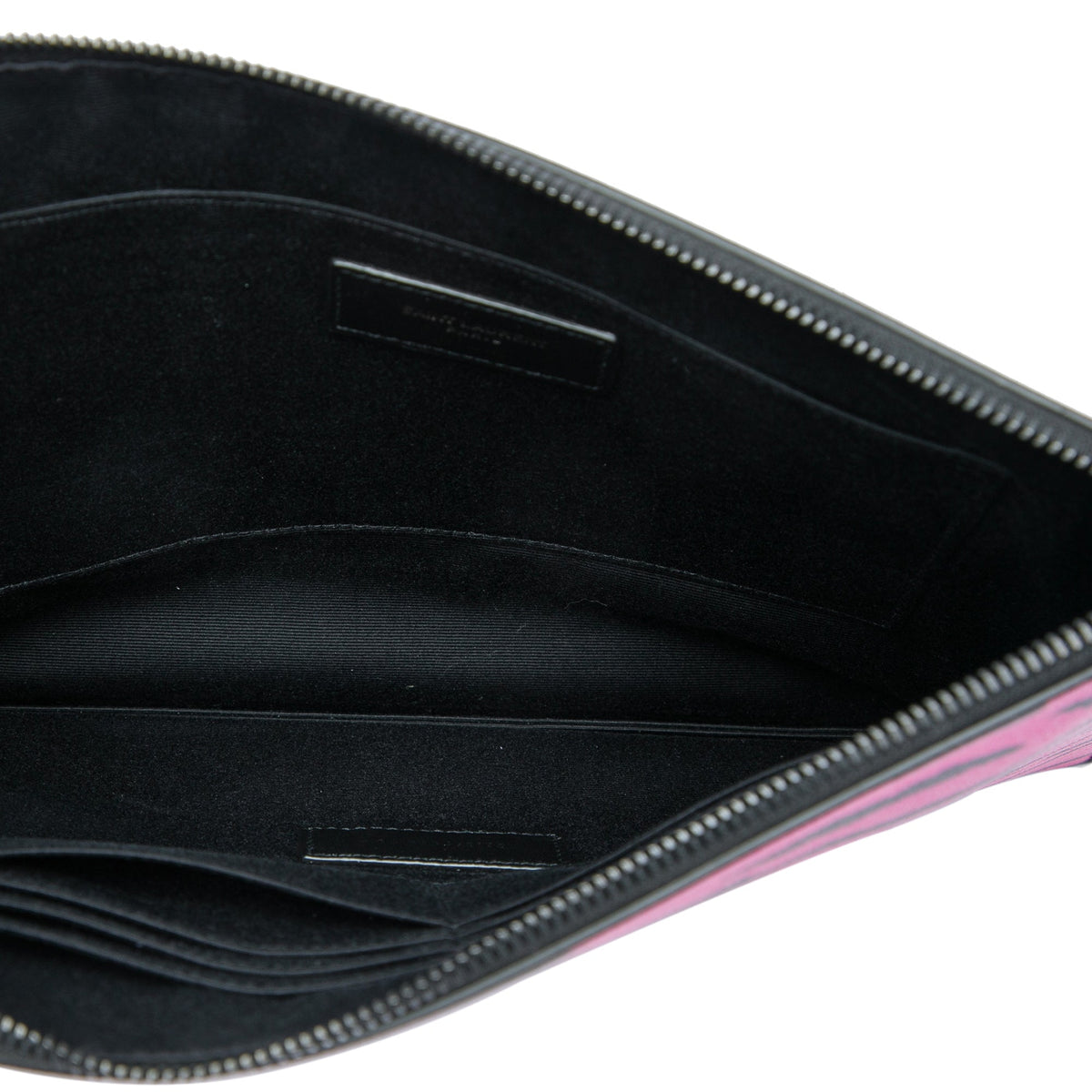 Saint Laurent Grain De Poudre Zebra Print Zip Clutch