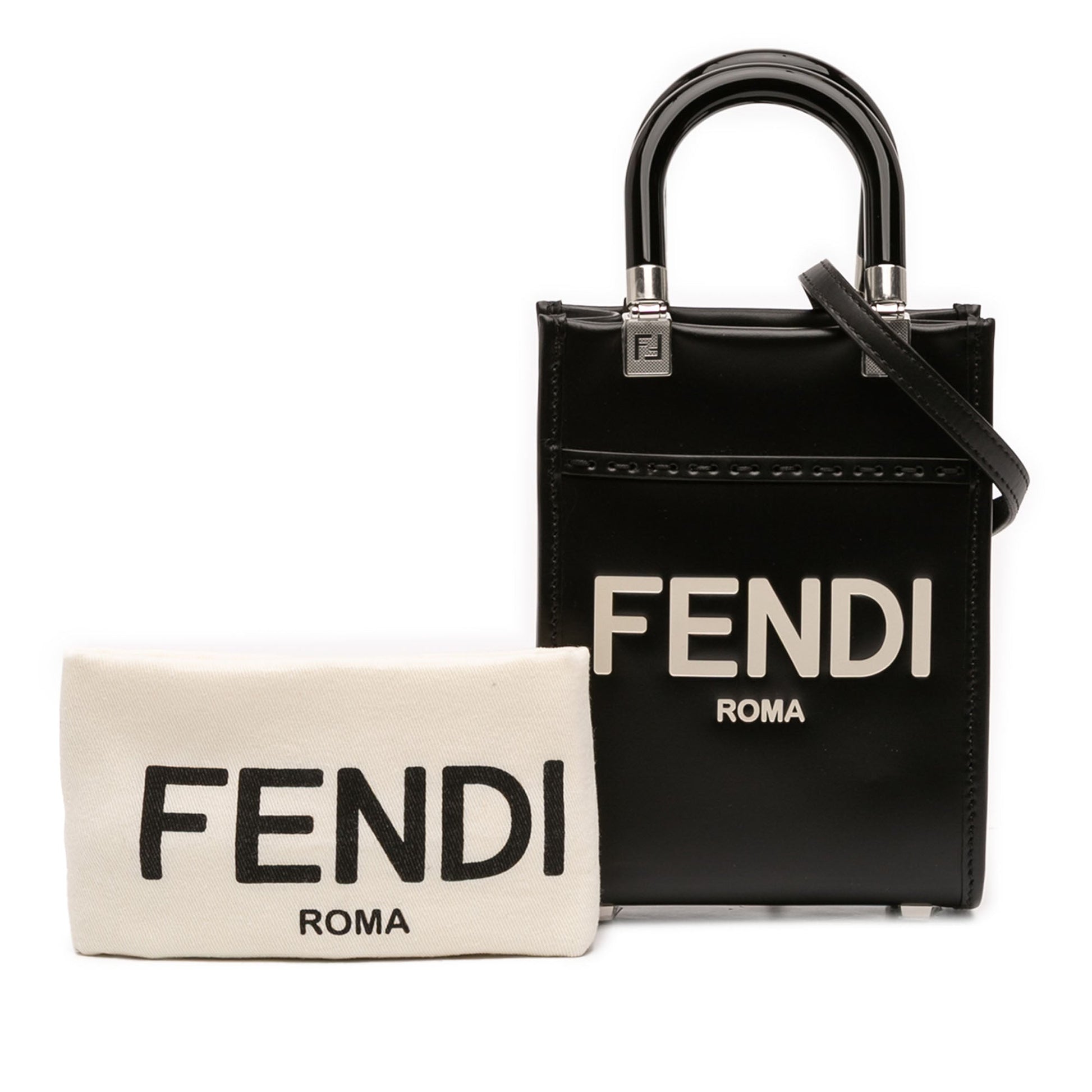 Fendi Mini Leather Sunshine Shopper Tote