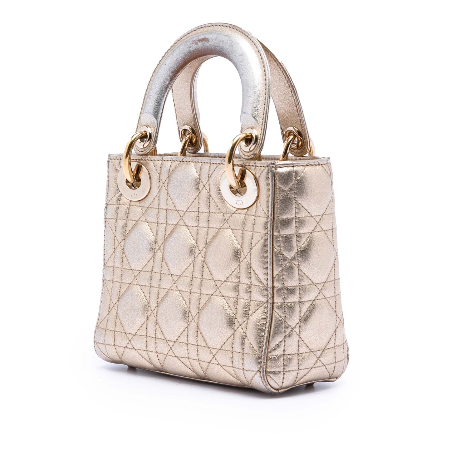 Dior Mini Metallic Lambskin Cannage Lady Dior