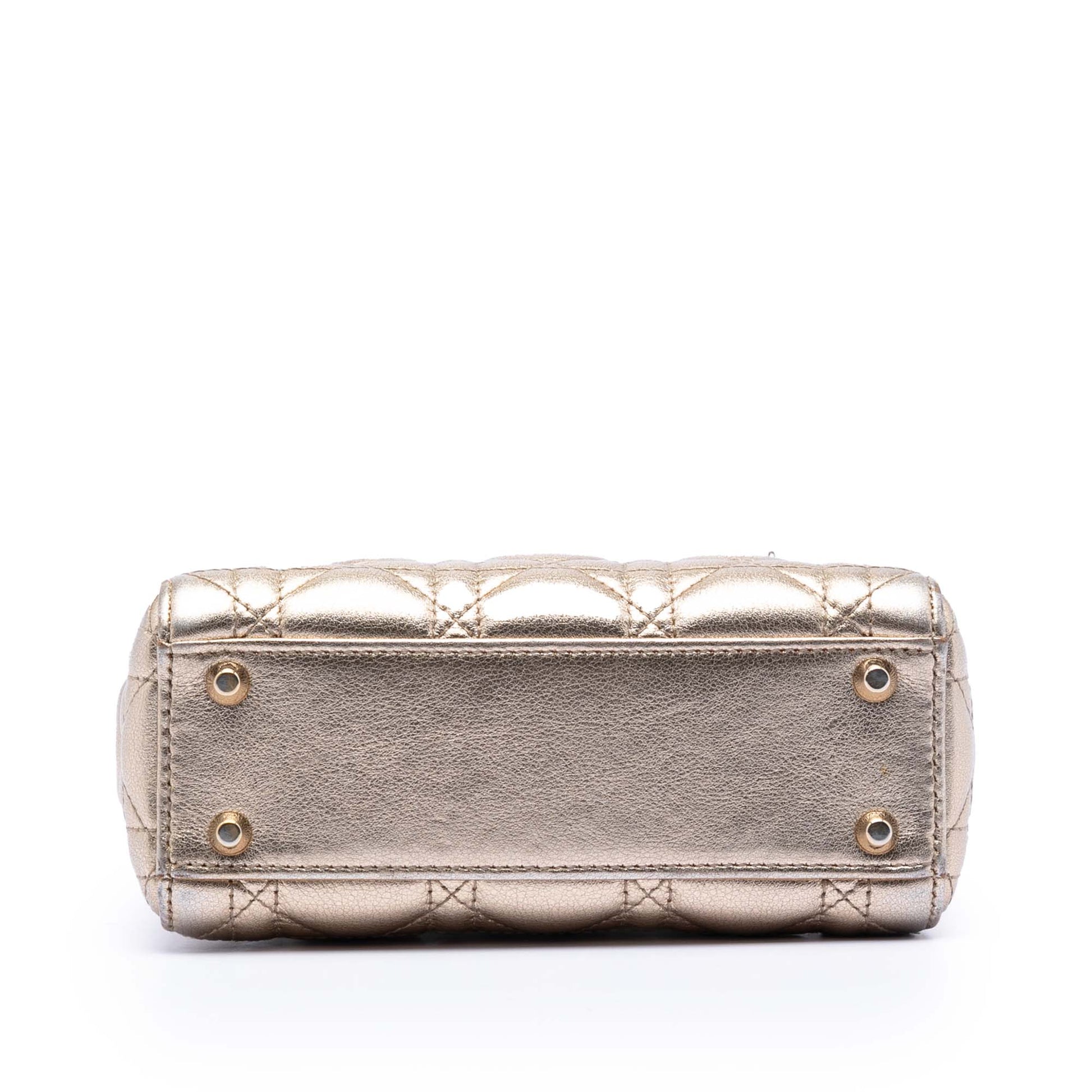 Dior Mini Metallic Lambskin Cannage Lady Dior