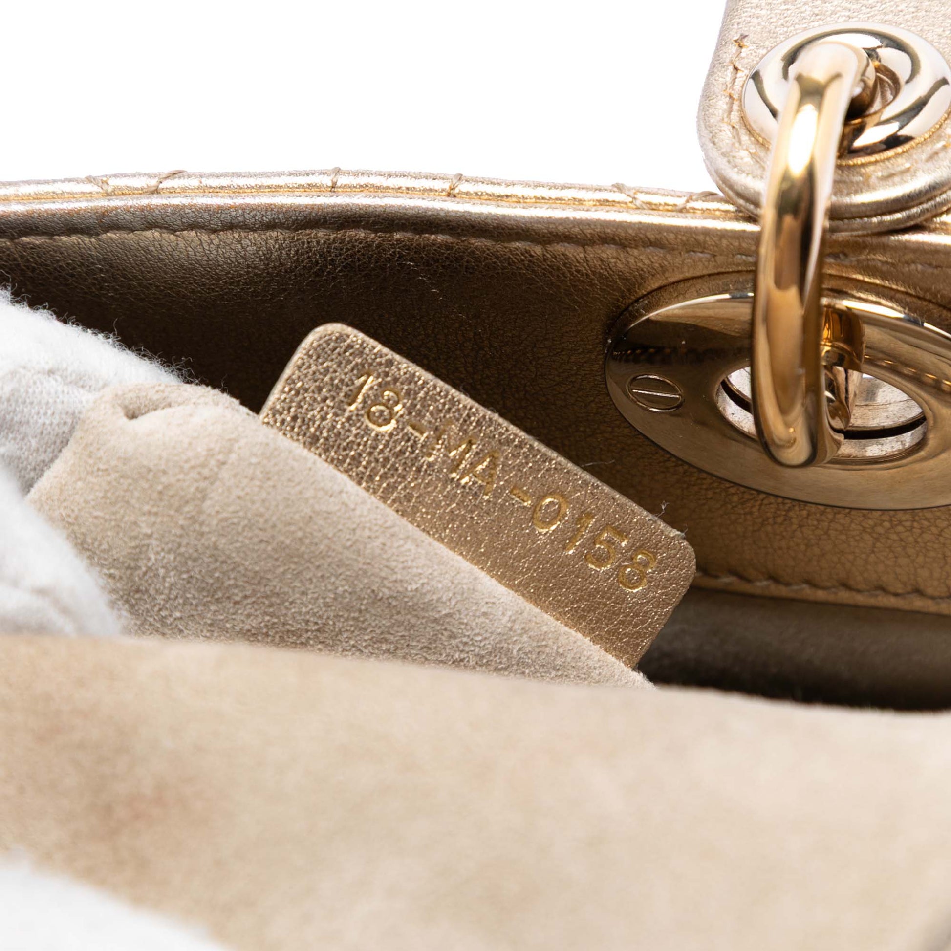 Dior Mini Metallic Lambskin Cannage Lady Dior