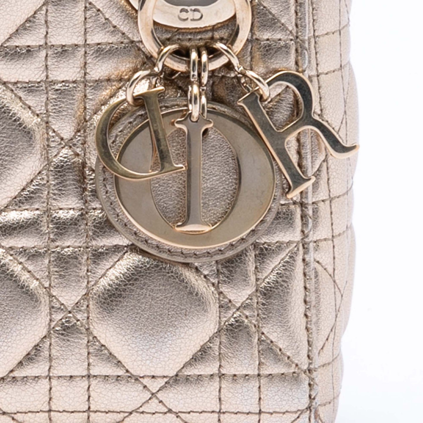 Dior Mini Metallic Lambskin Cannage Lady Dior