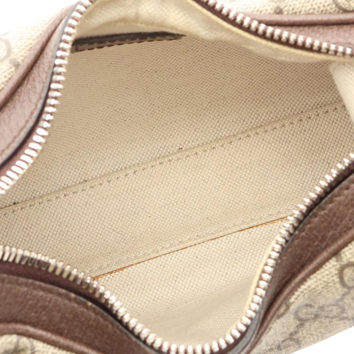 Gucci Small GG Supreme Web Attache Crossbody — Beige