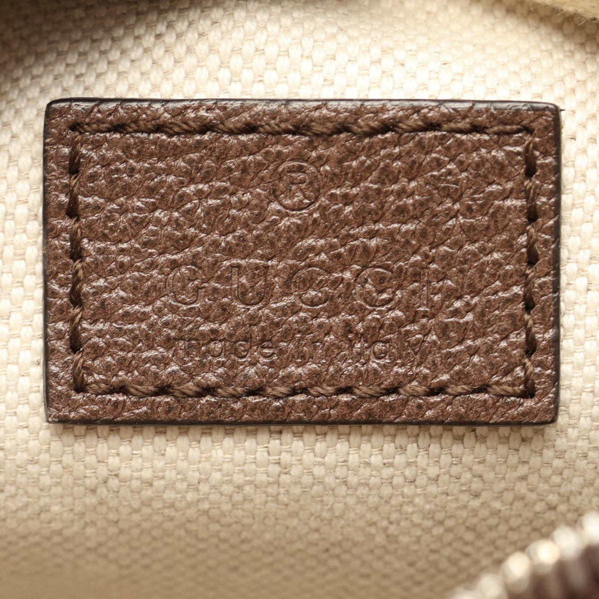 Gucci Small GG Supreme Web Attache Crossbody — Beige