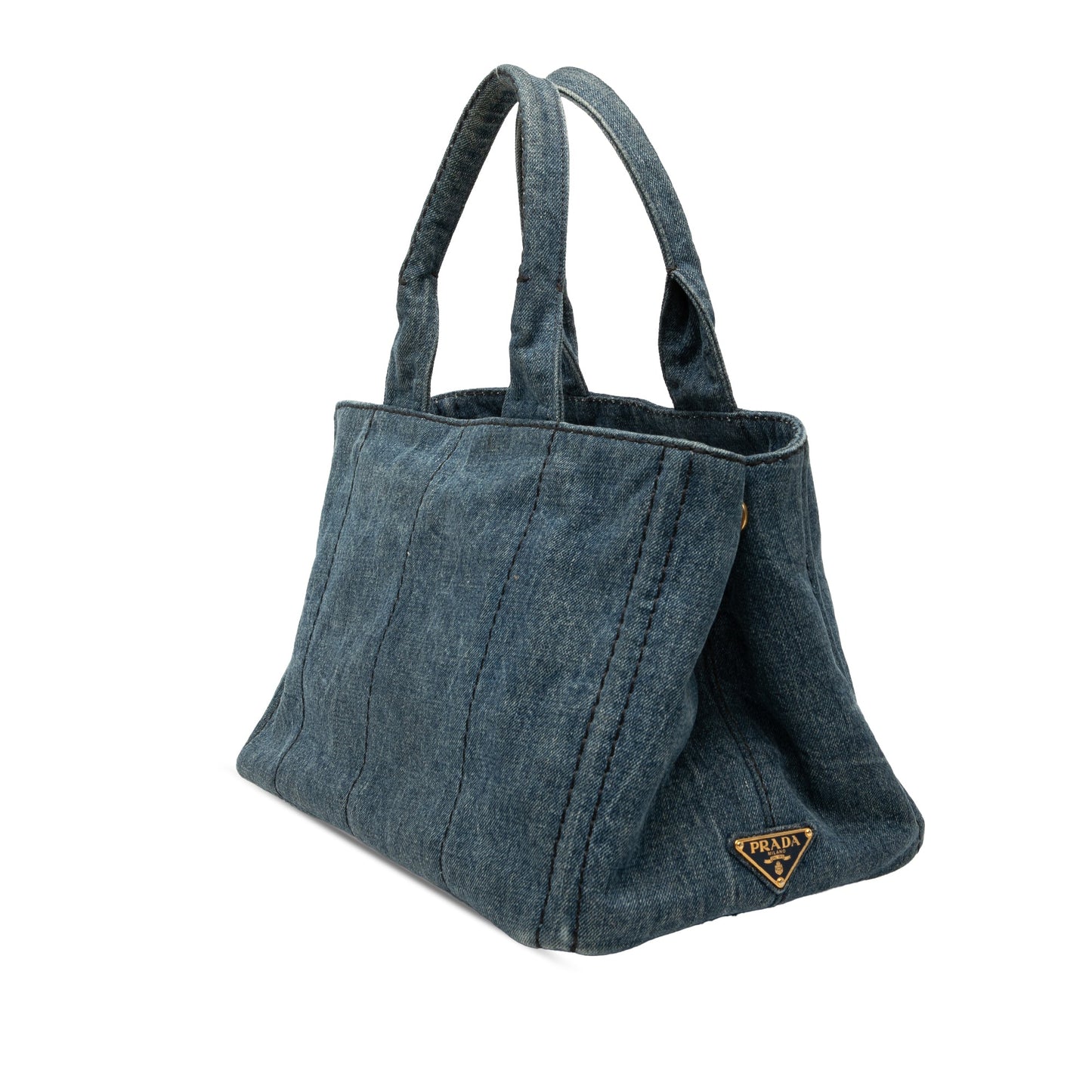 Prada Denim Canapa Logo Satchel