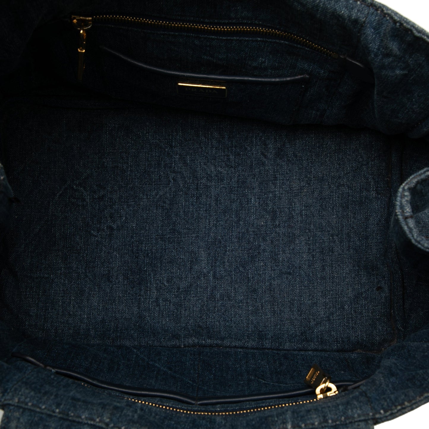 Prada Denim Canapa Logo Satchel