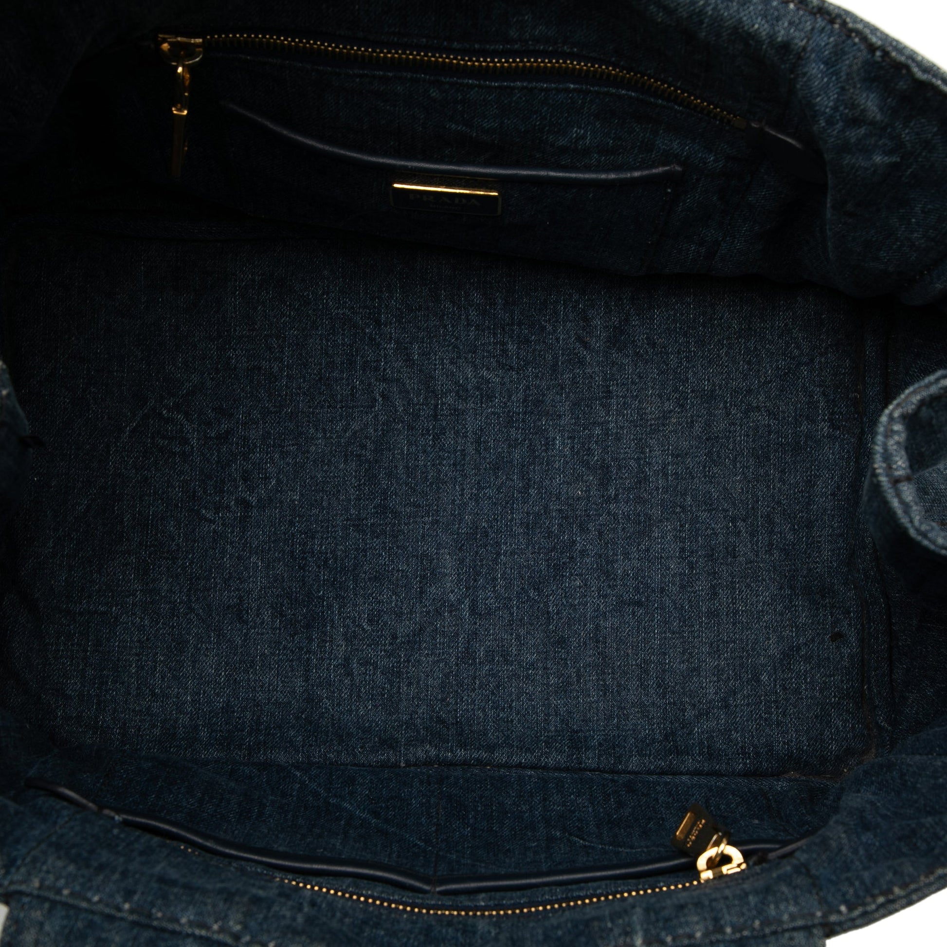 Prada Denim Canapa Logo Satchel