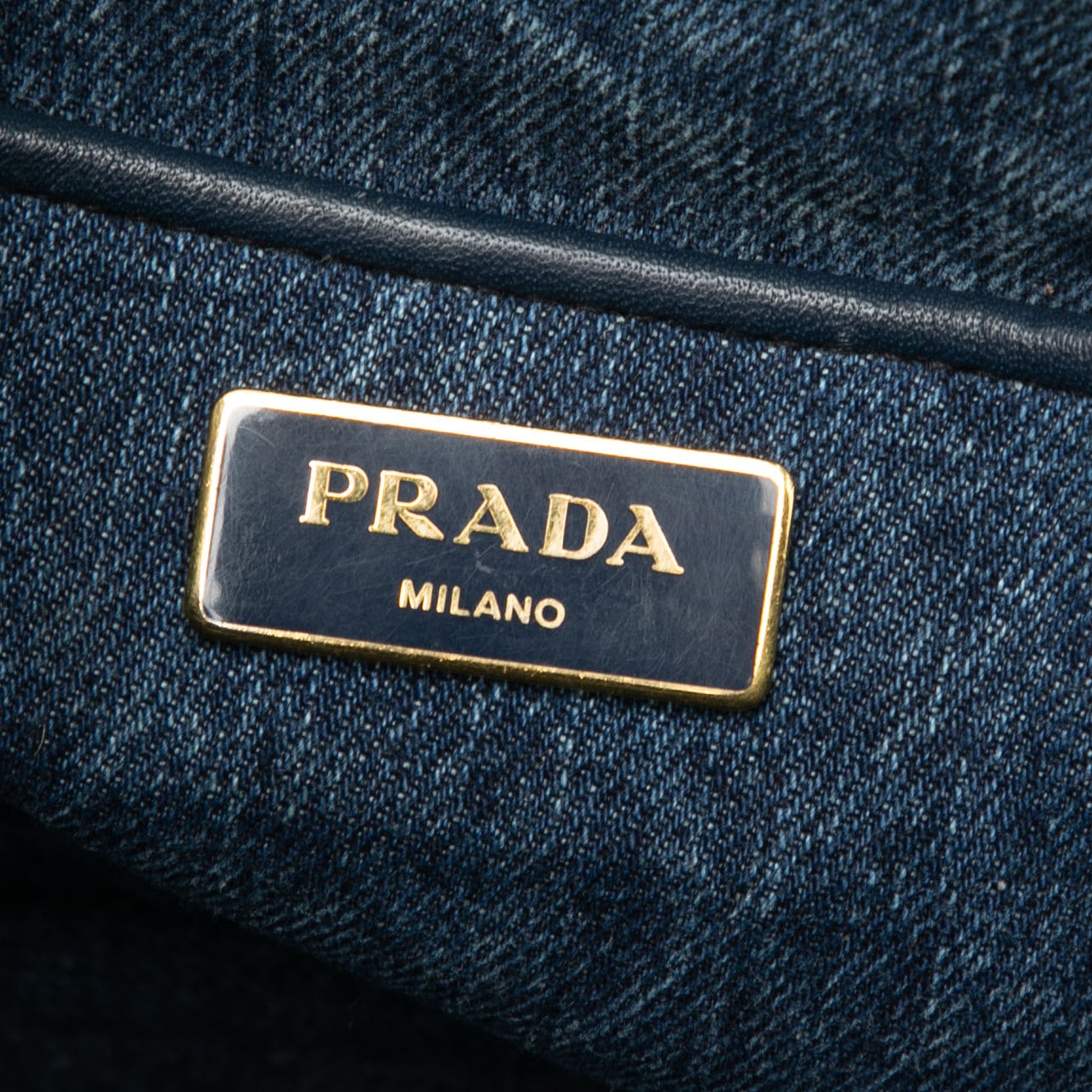 Prada Denim Canapa Logo Satchel