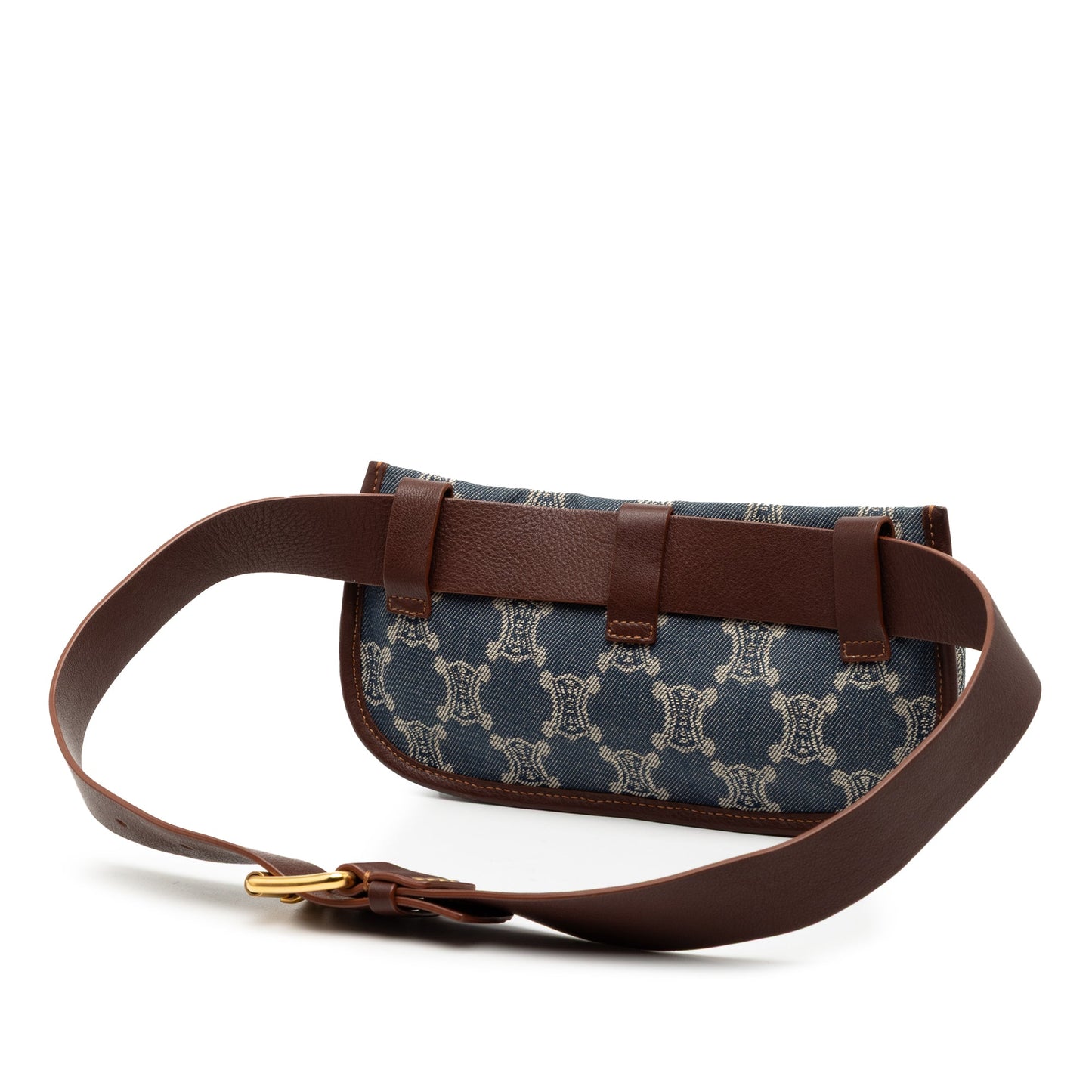 Celine Macadam Denim Double Pocket Belt Bag