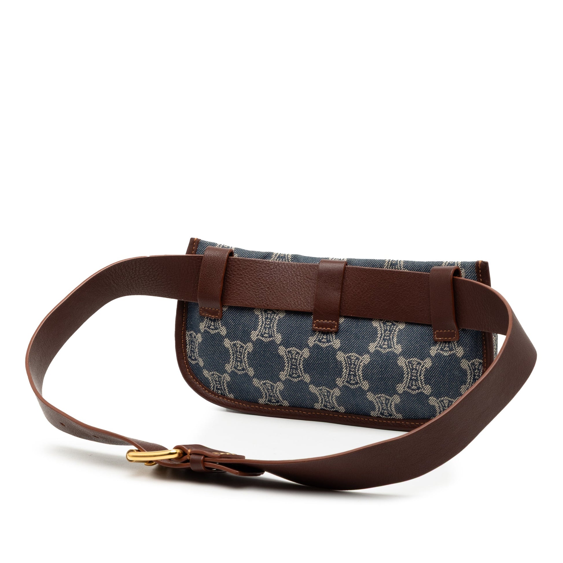 Celine Macadam Denim Double Pocket Belt Bag