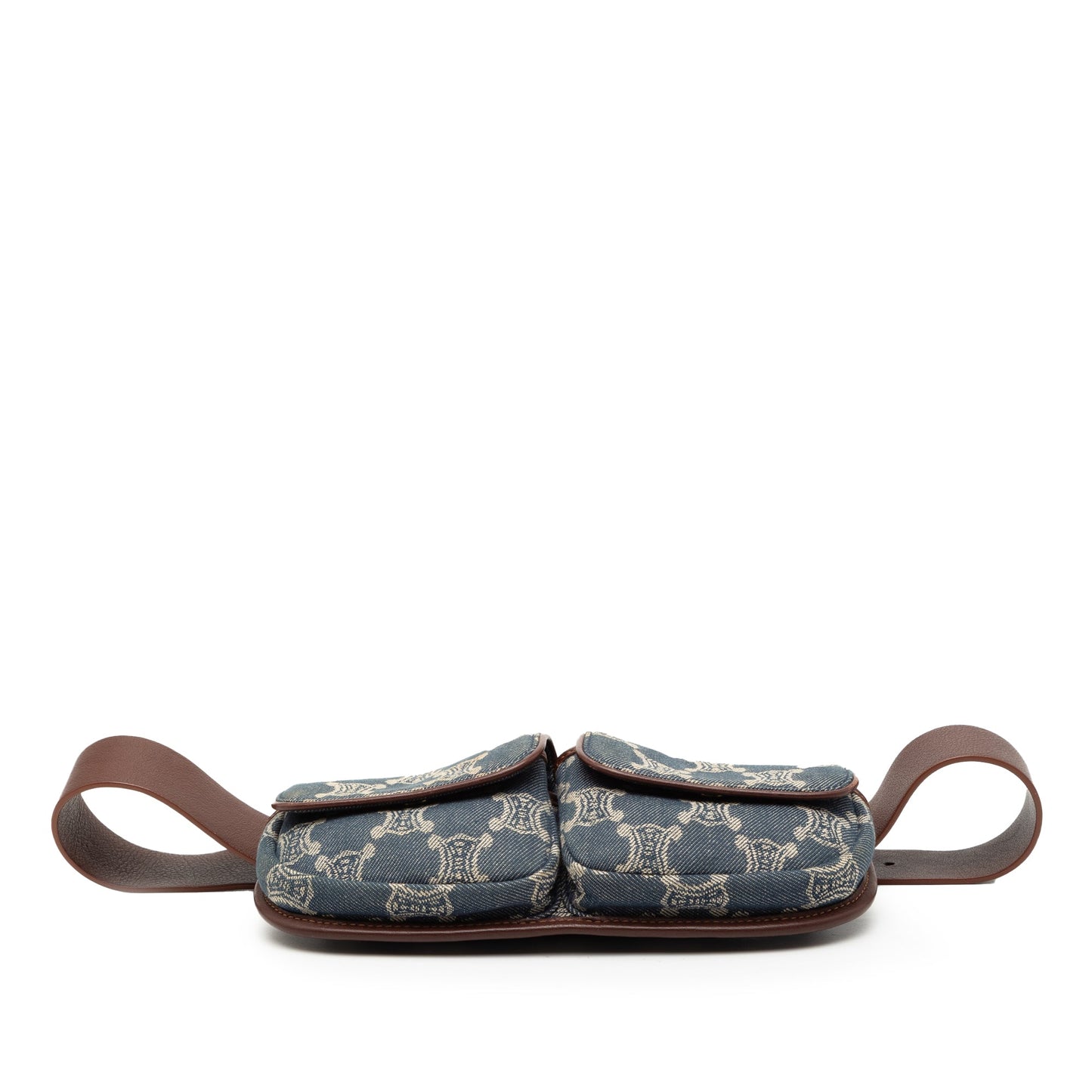 Celine Macadam Denim Double Pocket Belt Bag